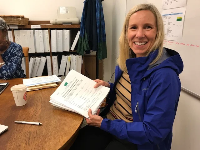 Jen Smith, putting the finishing touches on a clemency petition