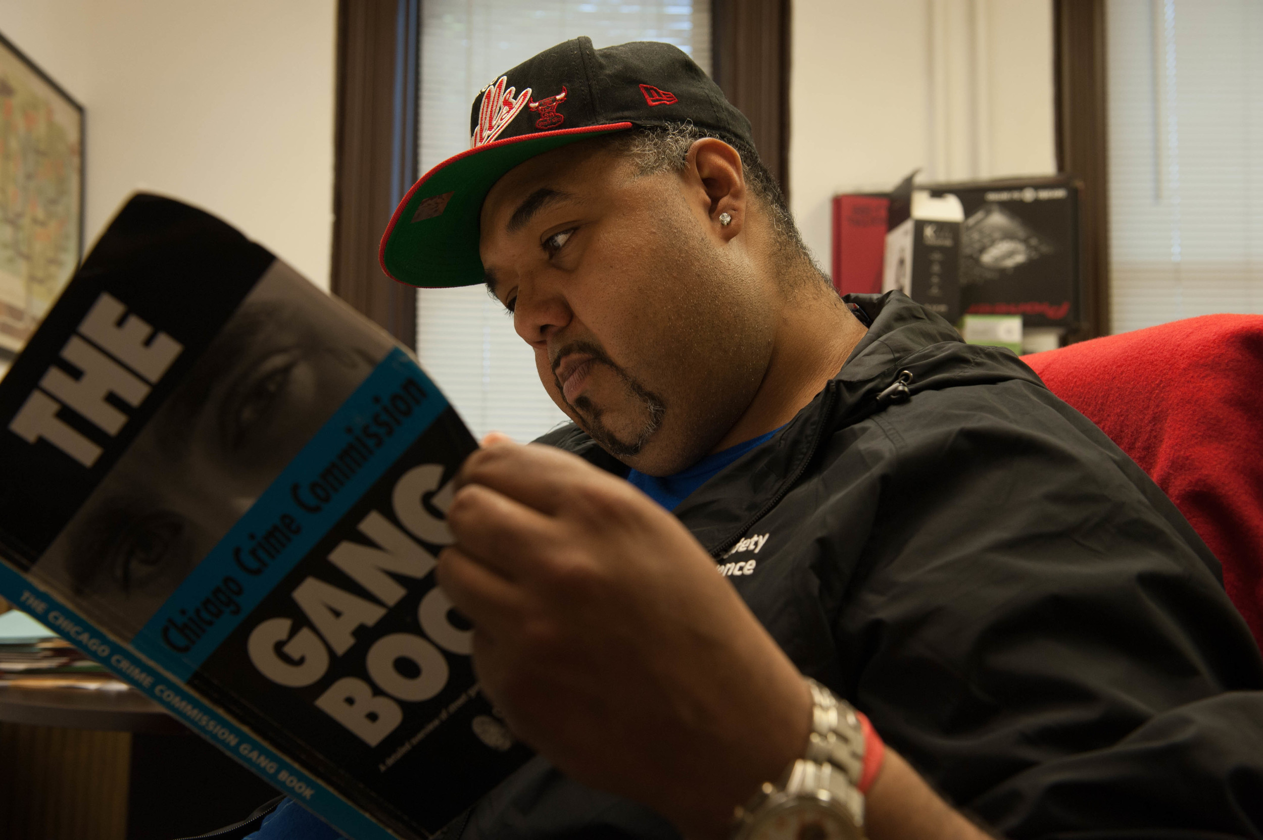 Almore was born and raised in Pilsen, Chicago. This community, like many across the city, struggles with gang violence.