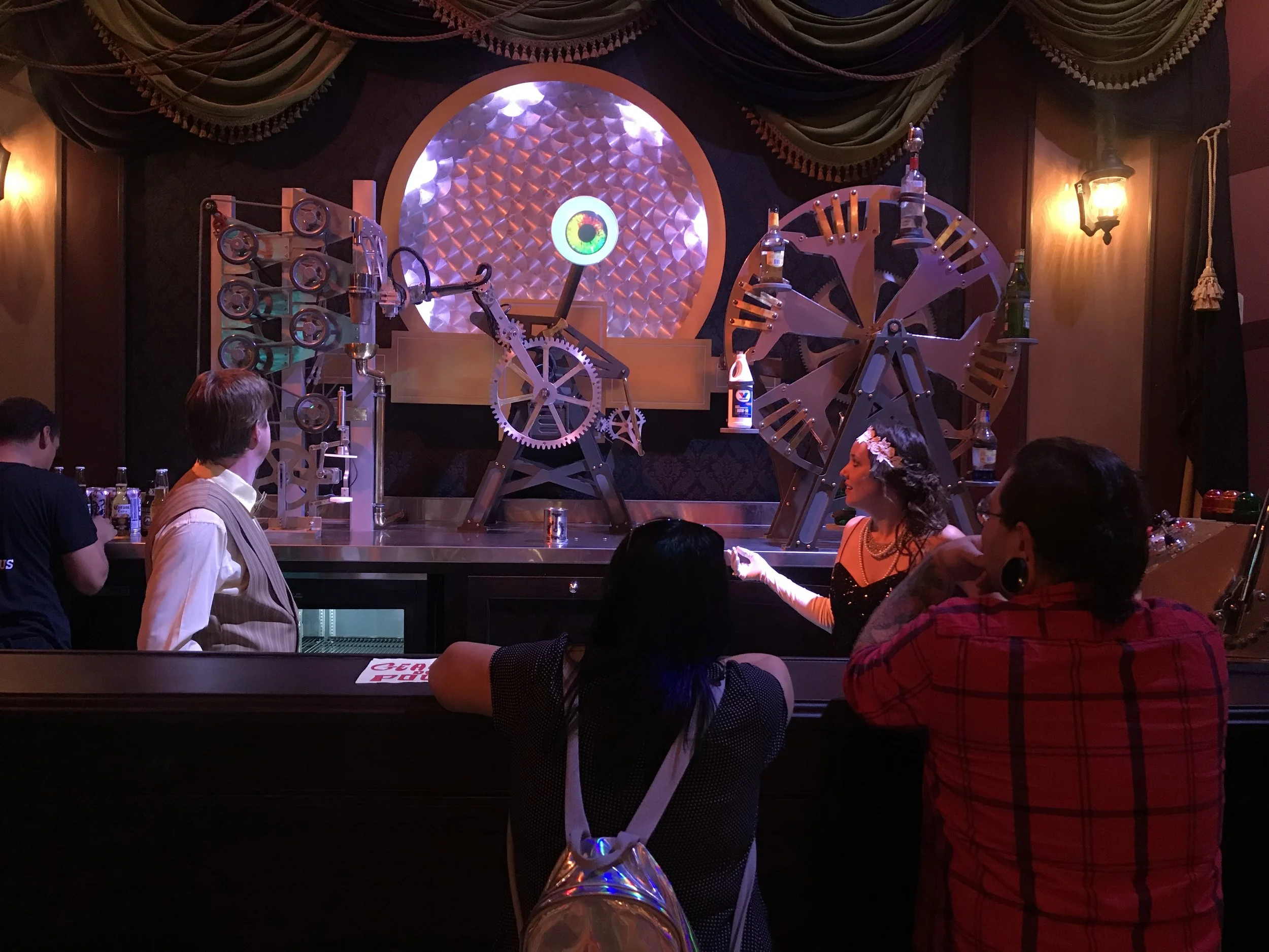 This "robotic bartender" is one of the several attractions at Two Bit Circus, a place that's trying to reinvent the feel of old-fashioned carnivals ... but with a touch of the digital age. Photo credit: Adriana Cargill