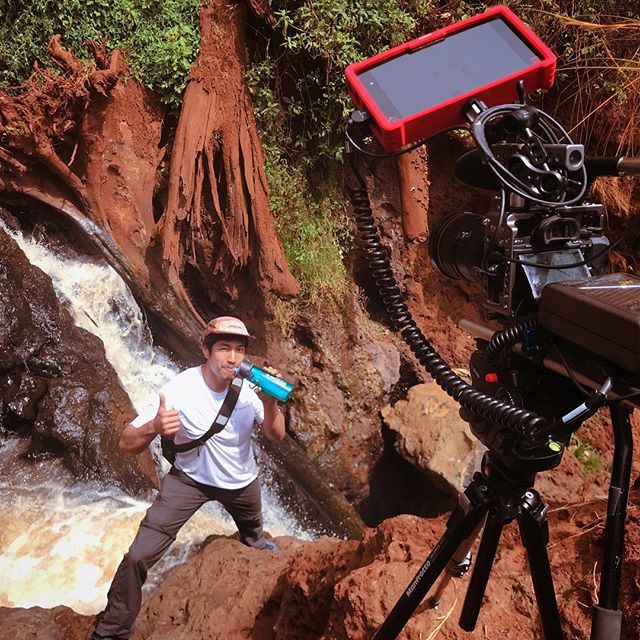 Filming for @lifestraw means getting to go see some waterfalls, remote villages, and of course amazing kids in western Kenya. Here&rsquo;s the set up with me drinking from this waterfall.