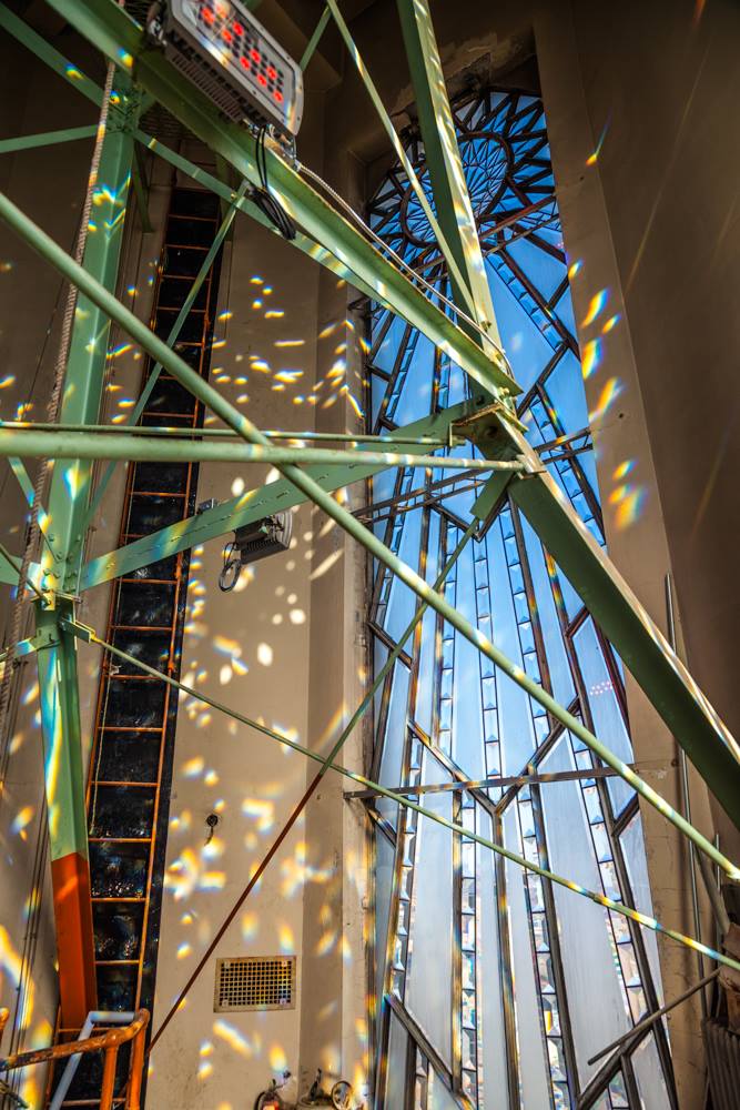 Rainbows shine in through the lantern windows. Photo credit: Jacia Phillips Photography