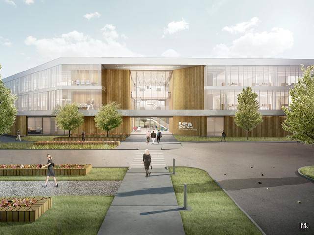 HOK is leading the design efforts for the Dairy Farmers of America’s new headquarters at Village West in Kansas City, Kan. More information on that project can be found here .