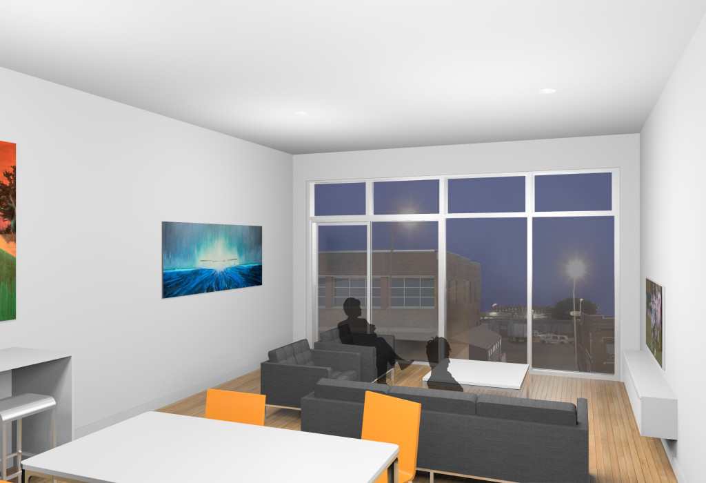 Units in 1914 Main average 750 square feet with views overlooking Main Street and the Crossroads Arts District.