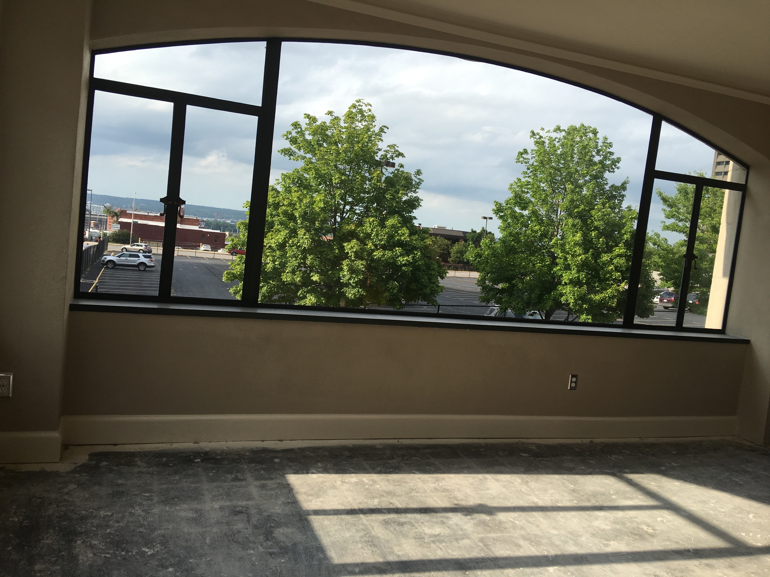 Units at the Pickwick are starting to take shape. Large windows provide stunning views of downtown.