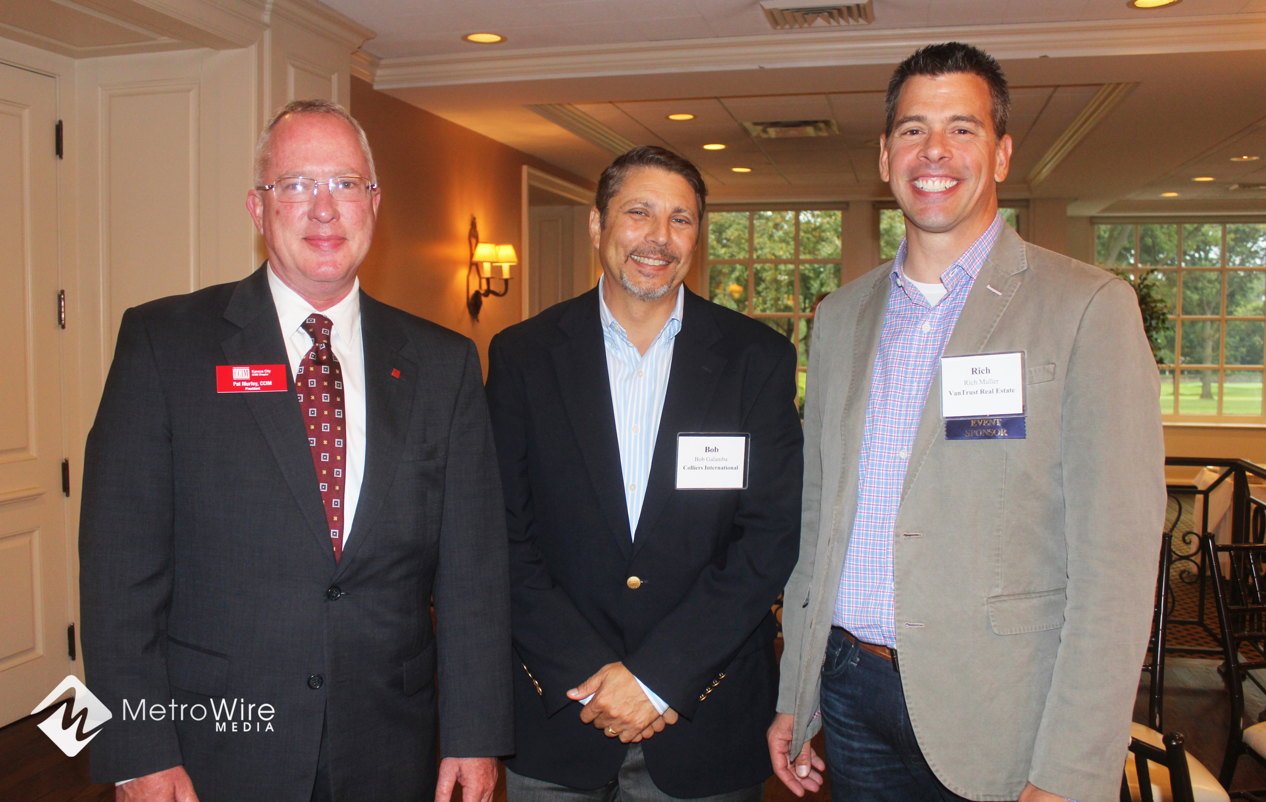 CCIM Kansas City President Pat Murfey, Evergreen Real Estate Services; Bob Galamba, Colliers International; and Rich Muller, VanTrust Real Estate.