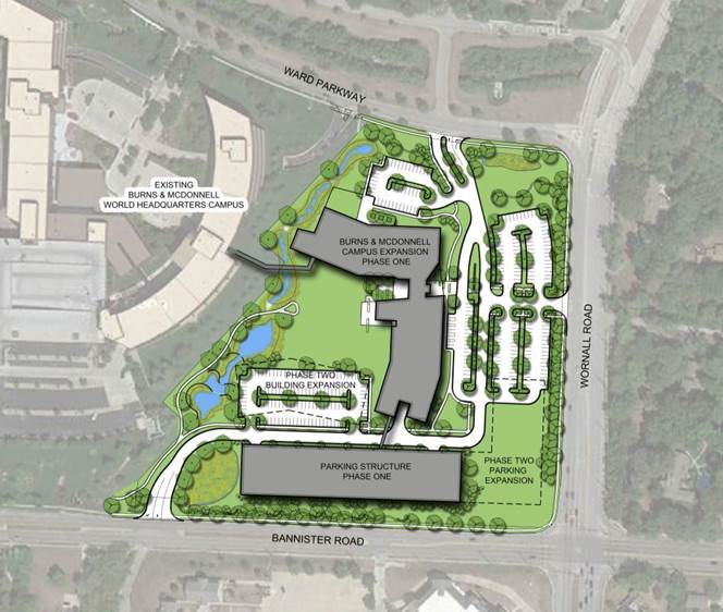 Once build-out is complete, Burns & McDonnell’s headquarters complex can house 43,000 employees.