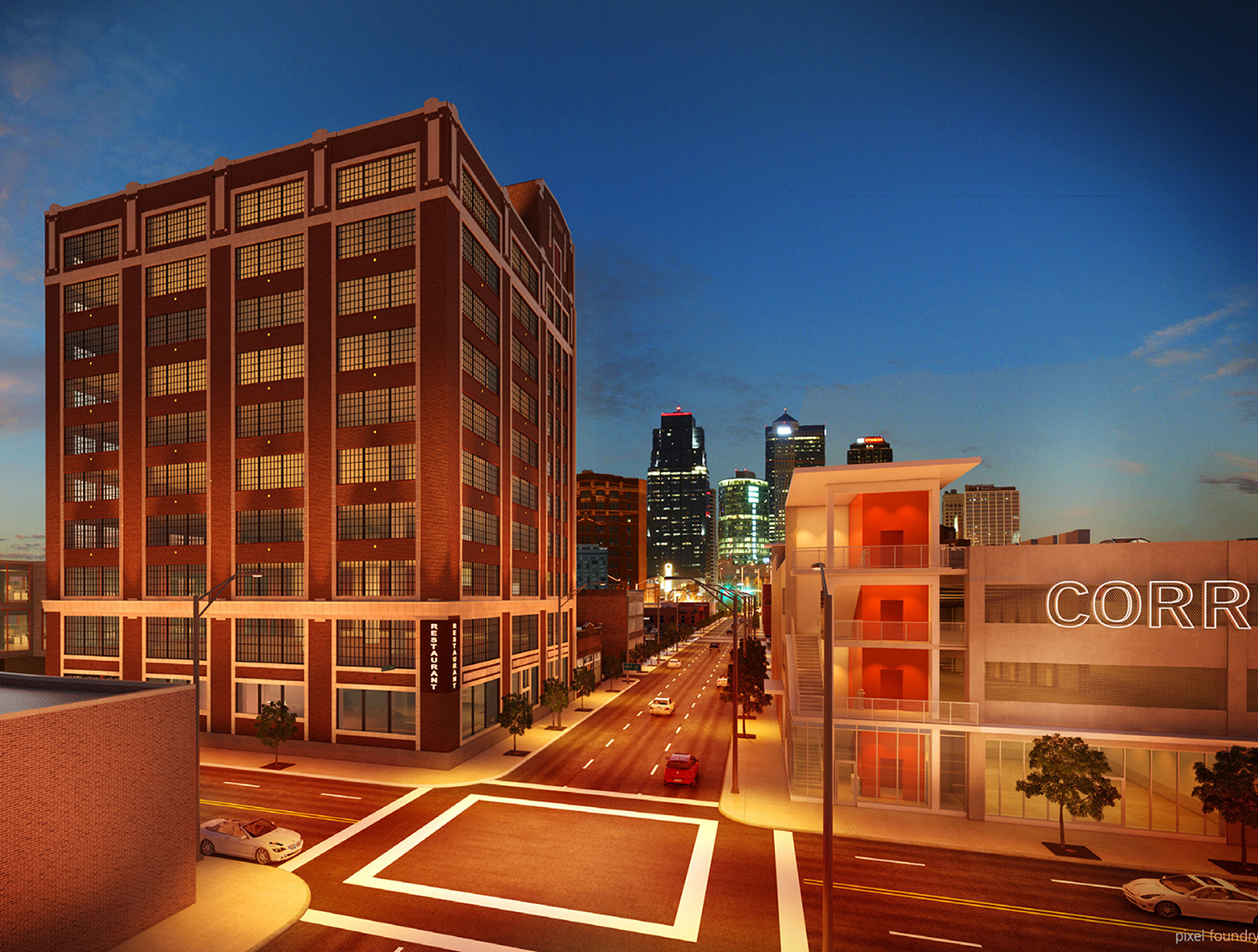 The Art in the Loop Foundation is scouring for artists to add vibrancy to Corrigan Station's new parking garage (pictured above right).