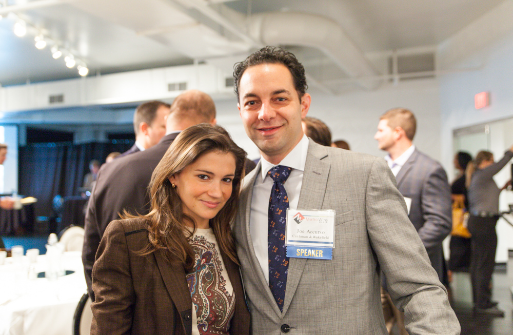 Maddie Montague is the development manager at Centerpoint Properties, while Joe Accurso is a VP at Cushman & Wakefield. Photo by Jacia Phillips.