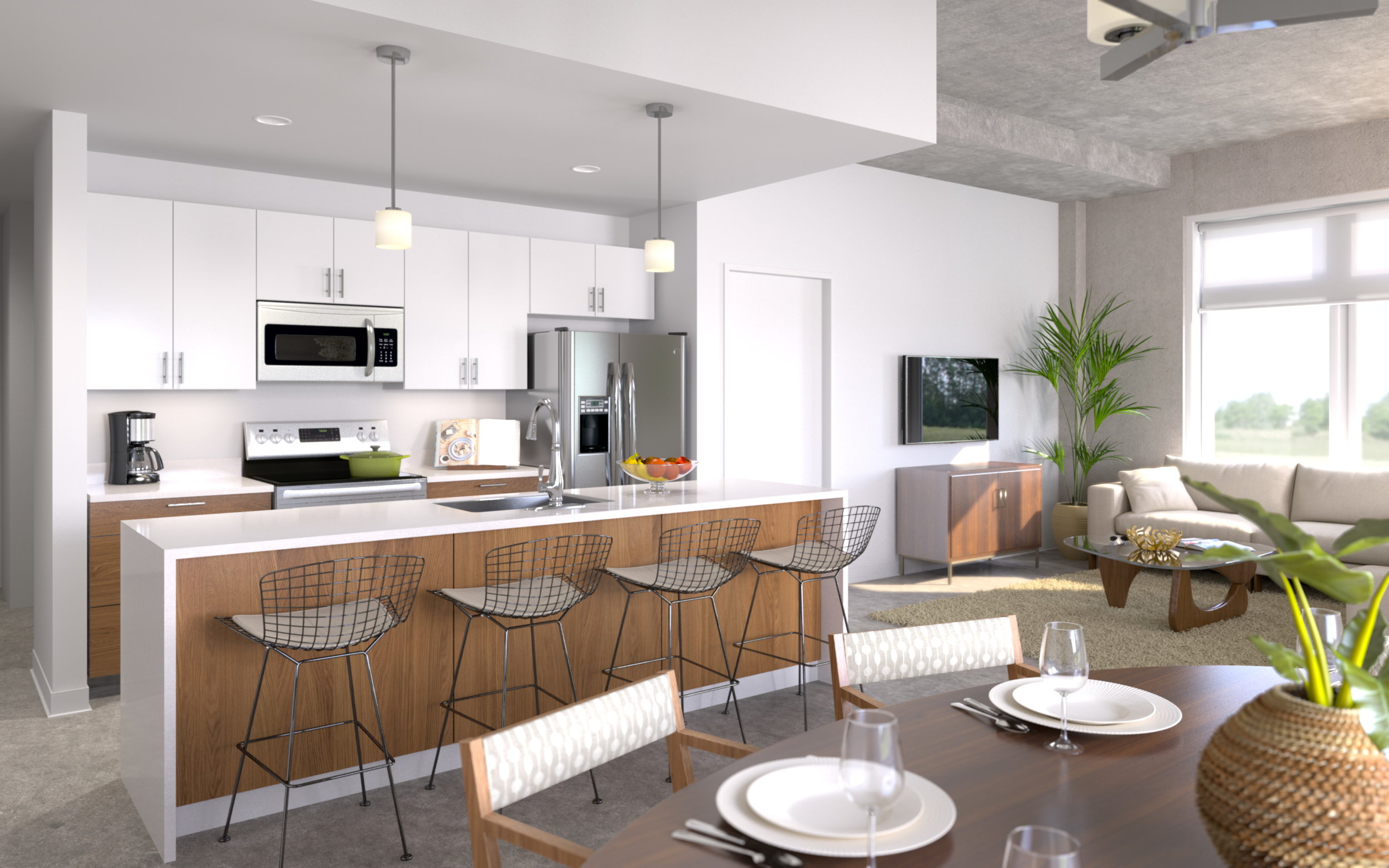 The smarter, stronger and more sustainable designs are modern, featuring lofty ceilings, above average square-foot layouts and polished cement floors.