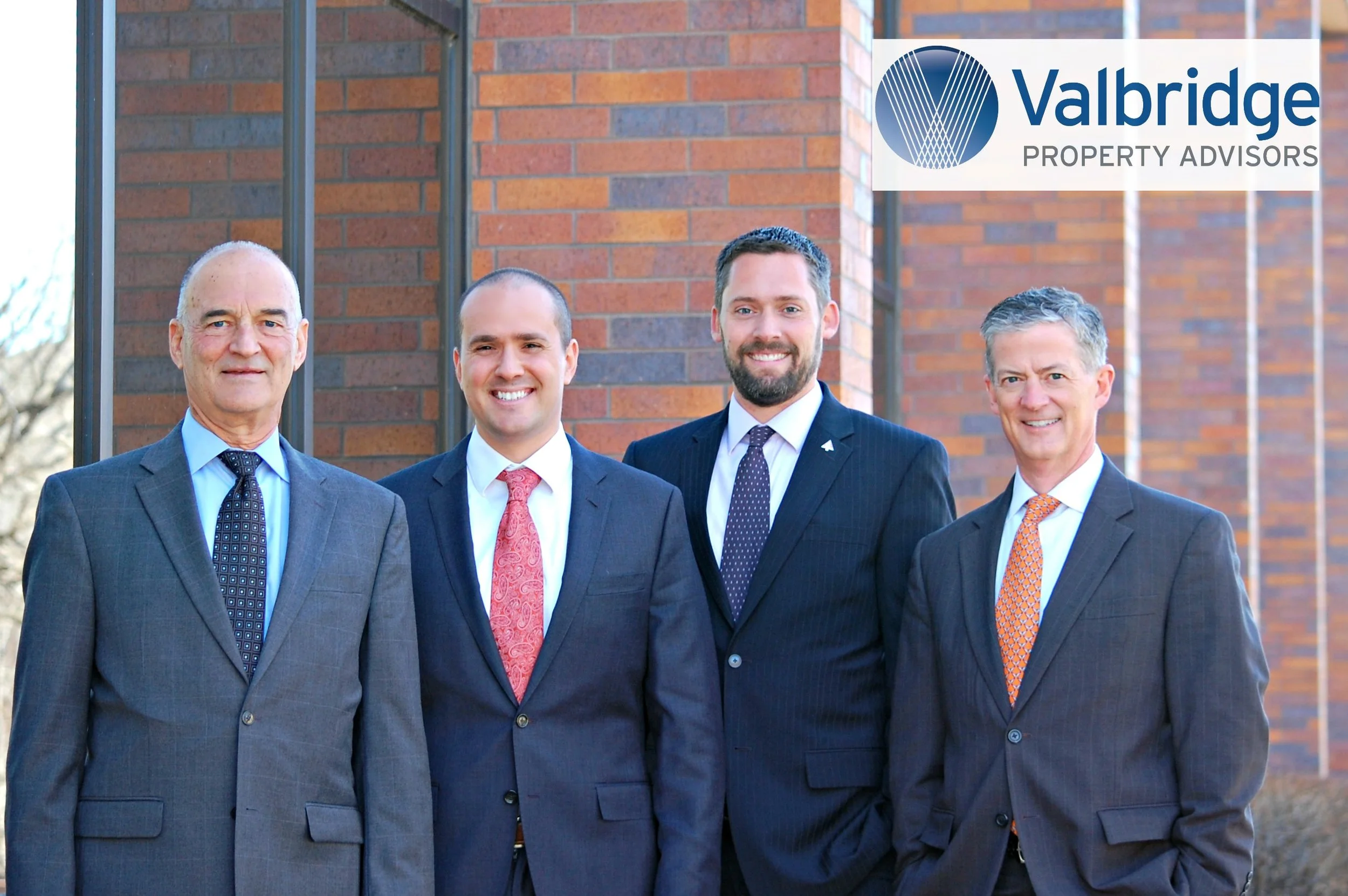 Valbridge Property Advisors Principals Bernie Shaner and Laird Goldsborough have announced a new succession plan for leadership that promotes Daniel Kann and Jason Roos to Managing Directors. Pictured above: Bernie Shaner, Daniel Kann, Jason Roos, Laird Goldsborough
