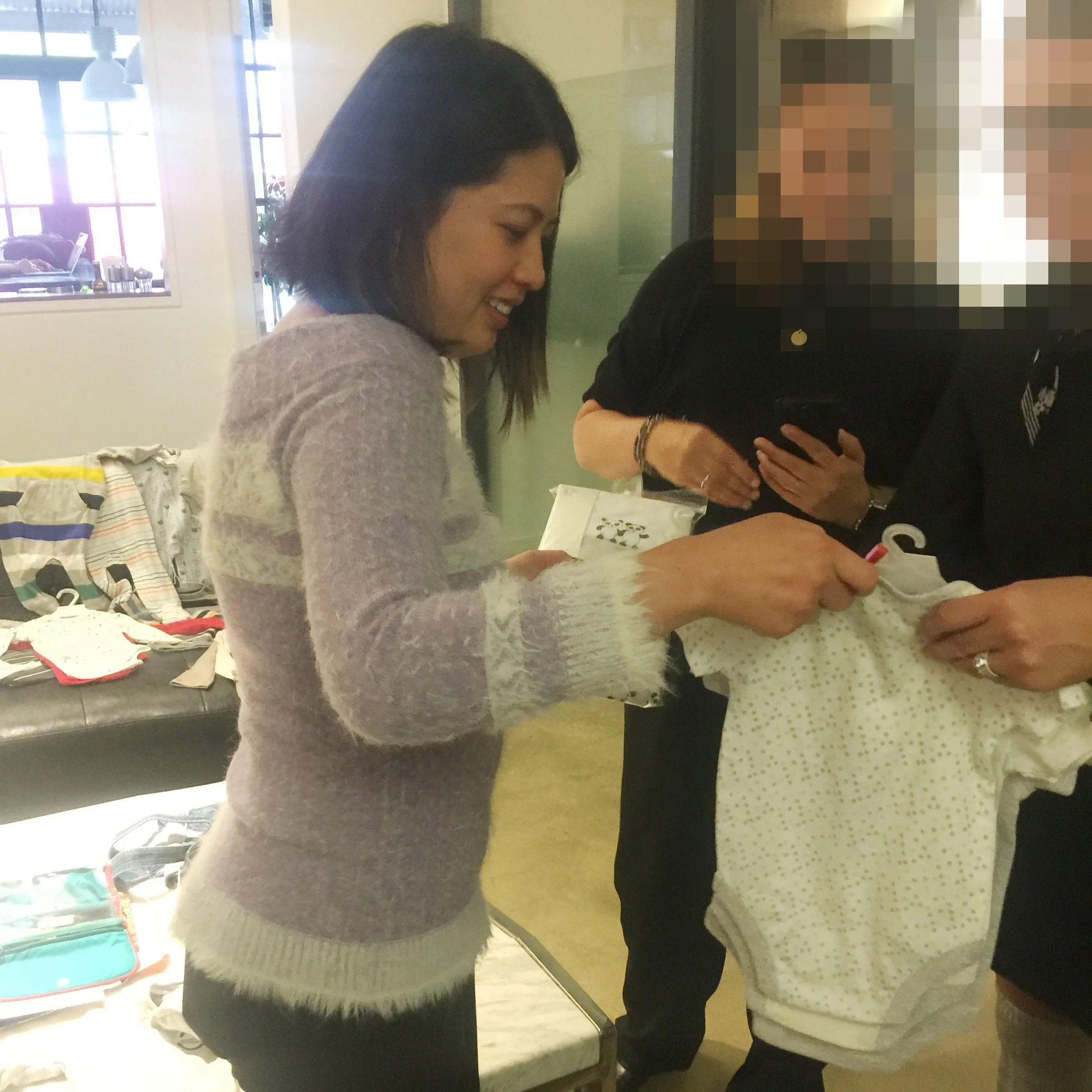 picking out baby clothes at Wardrobe!