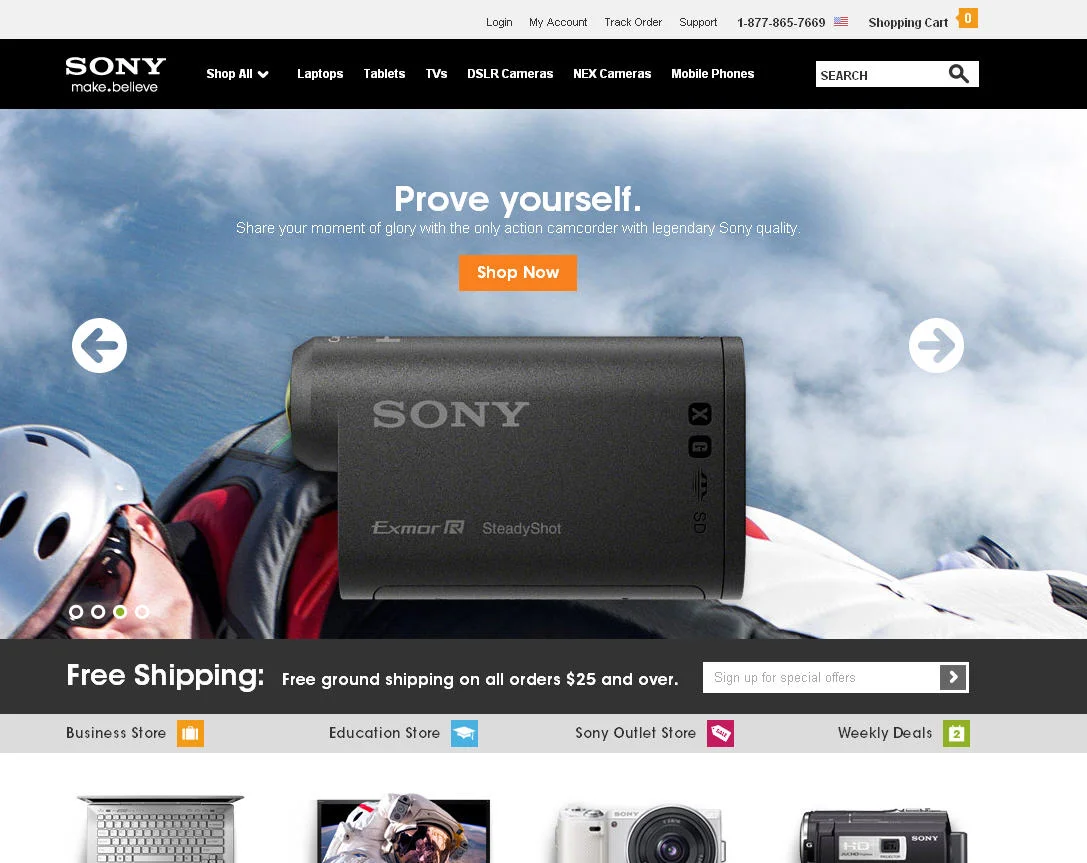  Sony.com homepage rotation&nbsp; 