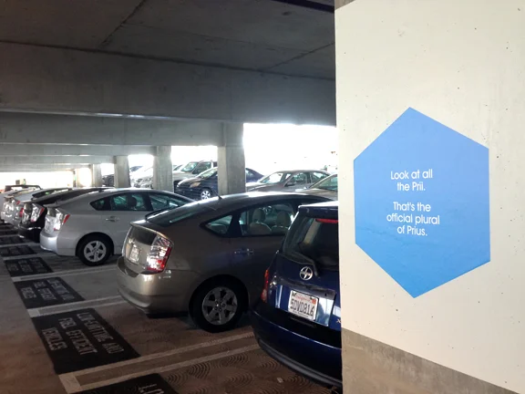 "Look at all the Prii. That's the official plural of Prius."&nbsp;(It's true.) 