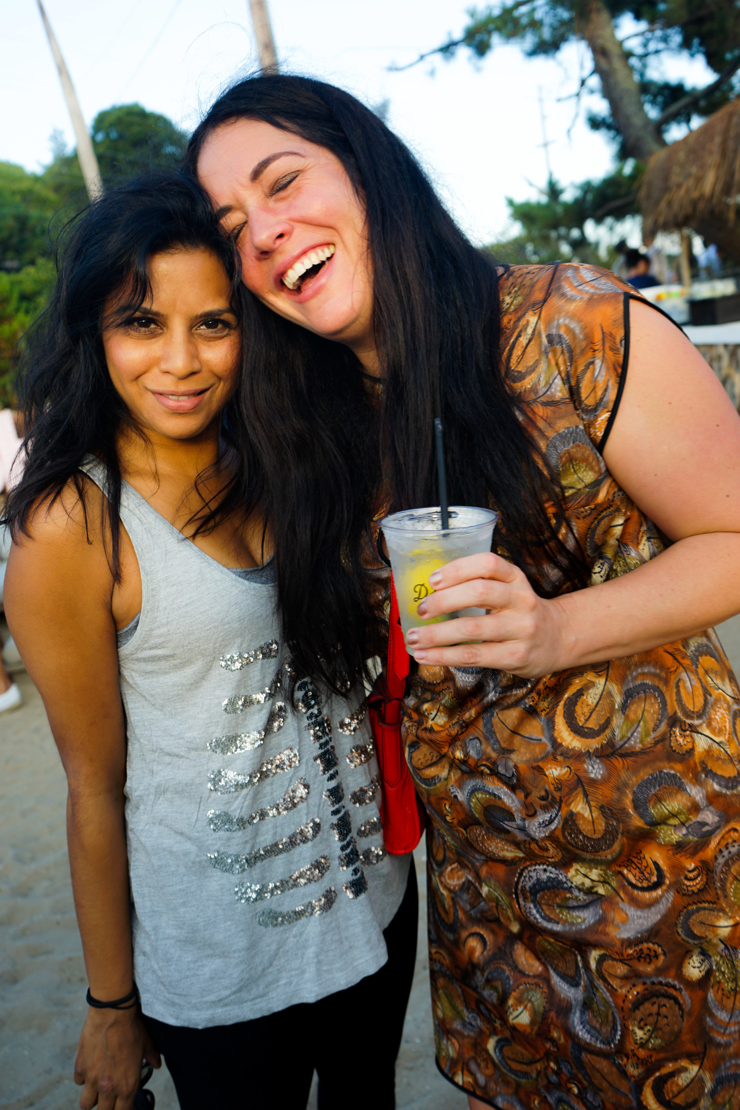 Hitha Herzog and a friend on the beach.