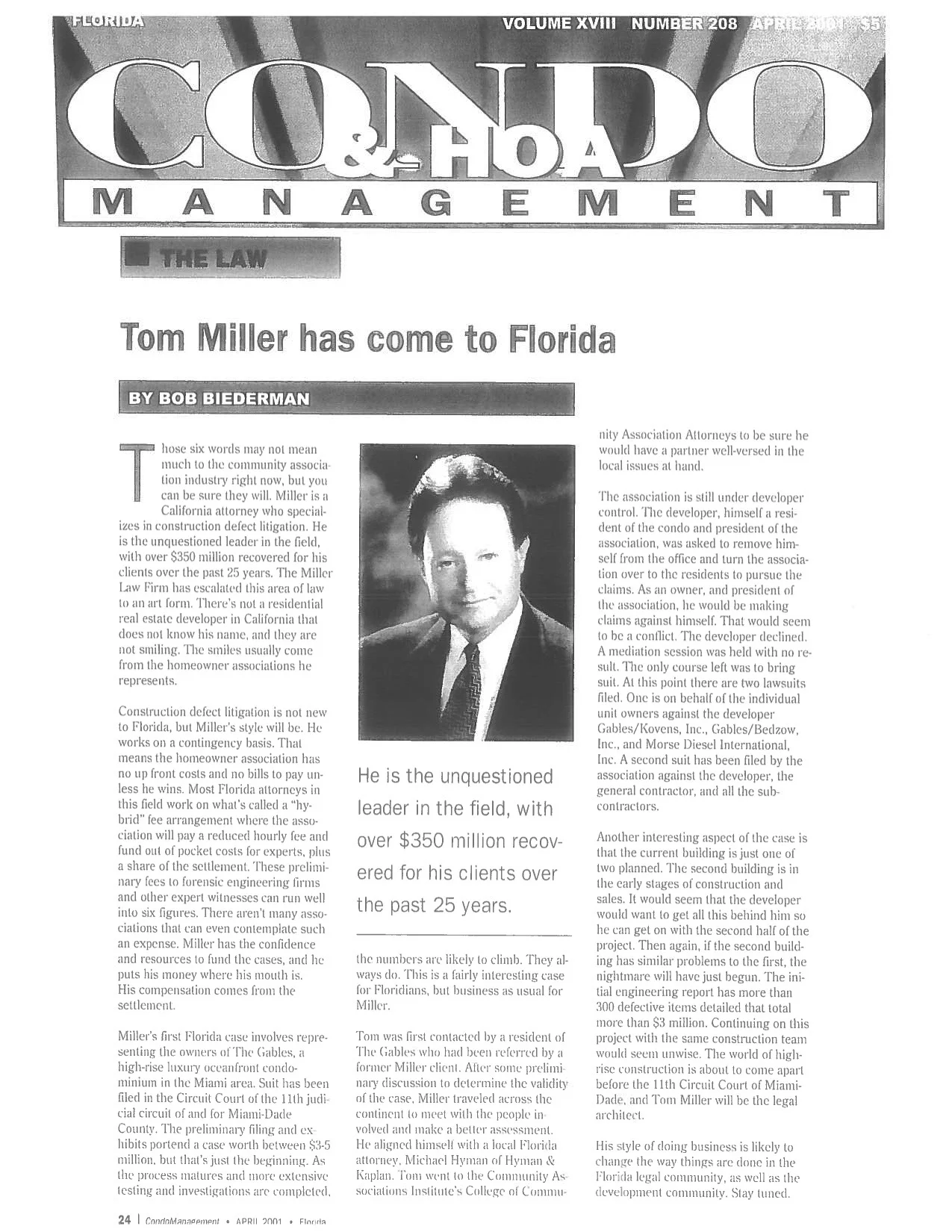 Condo & HOA Management - Tom Miller Has Come To Florida