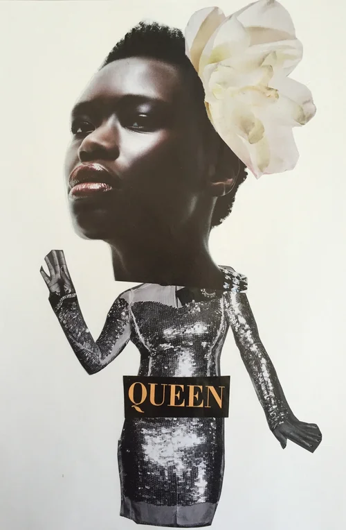 Say My Name original hand-cut collage by Christa David