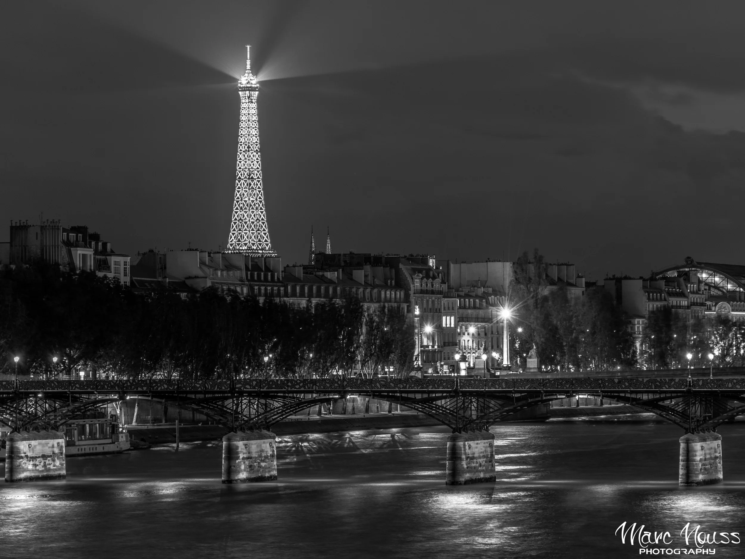 Eiffel Tower by Night over La Seine