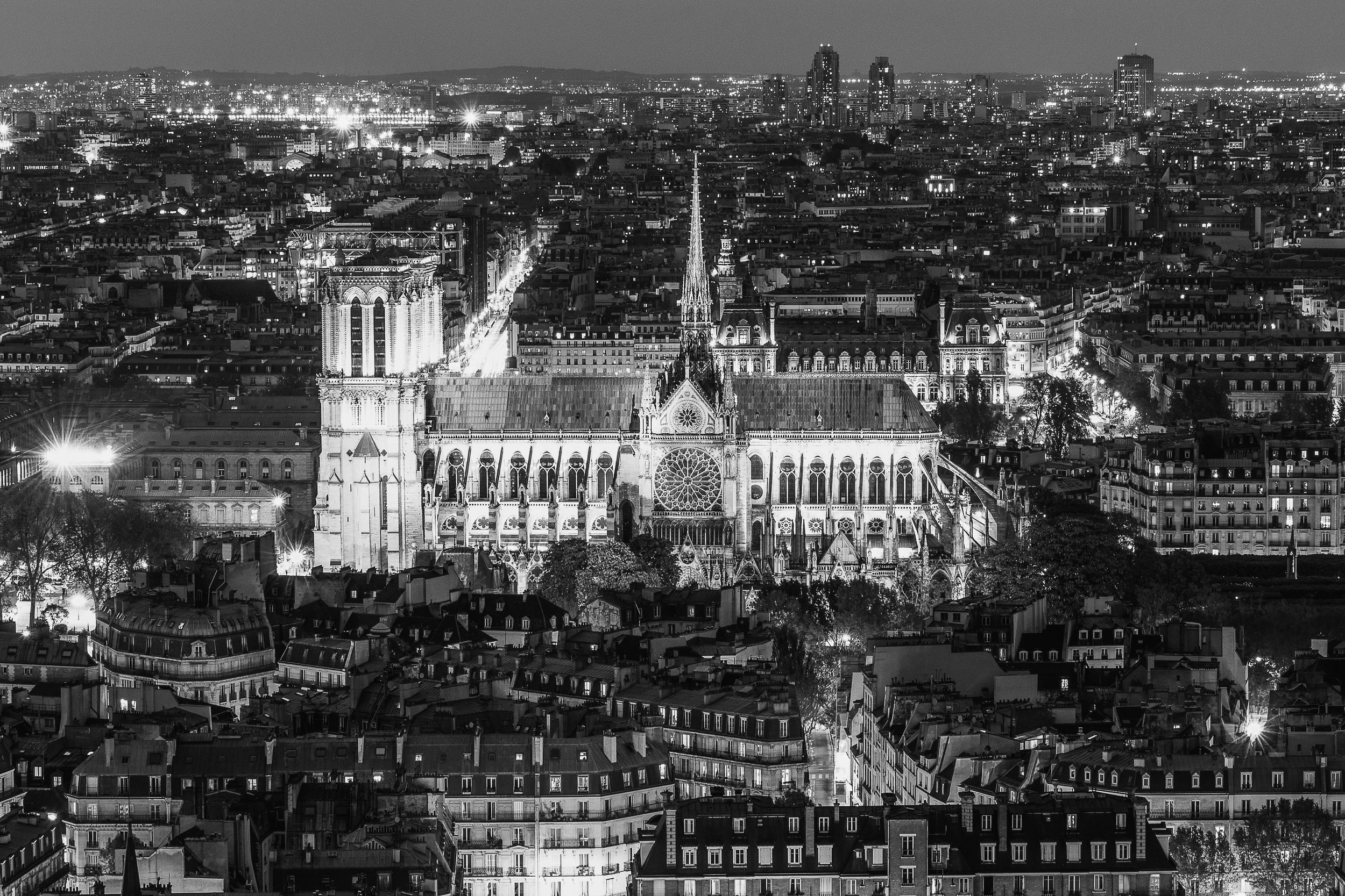 Notre-Dame de Paris in Black and White