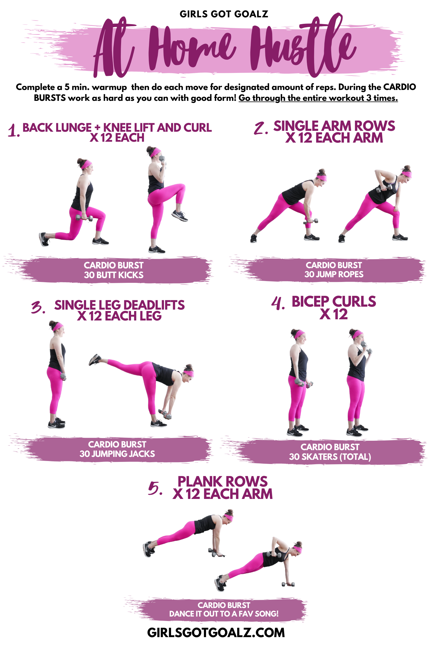 At Home Hustle Workout Total Body Dumbbells Girls Got Goalz
