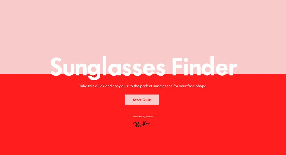  Sunglasses Finder, Interactive Quiz for SheFinds x RayBan 