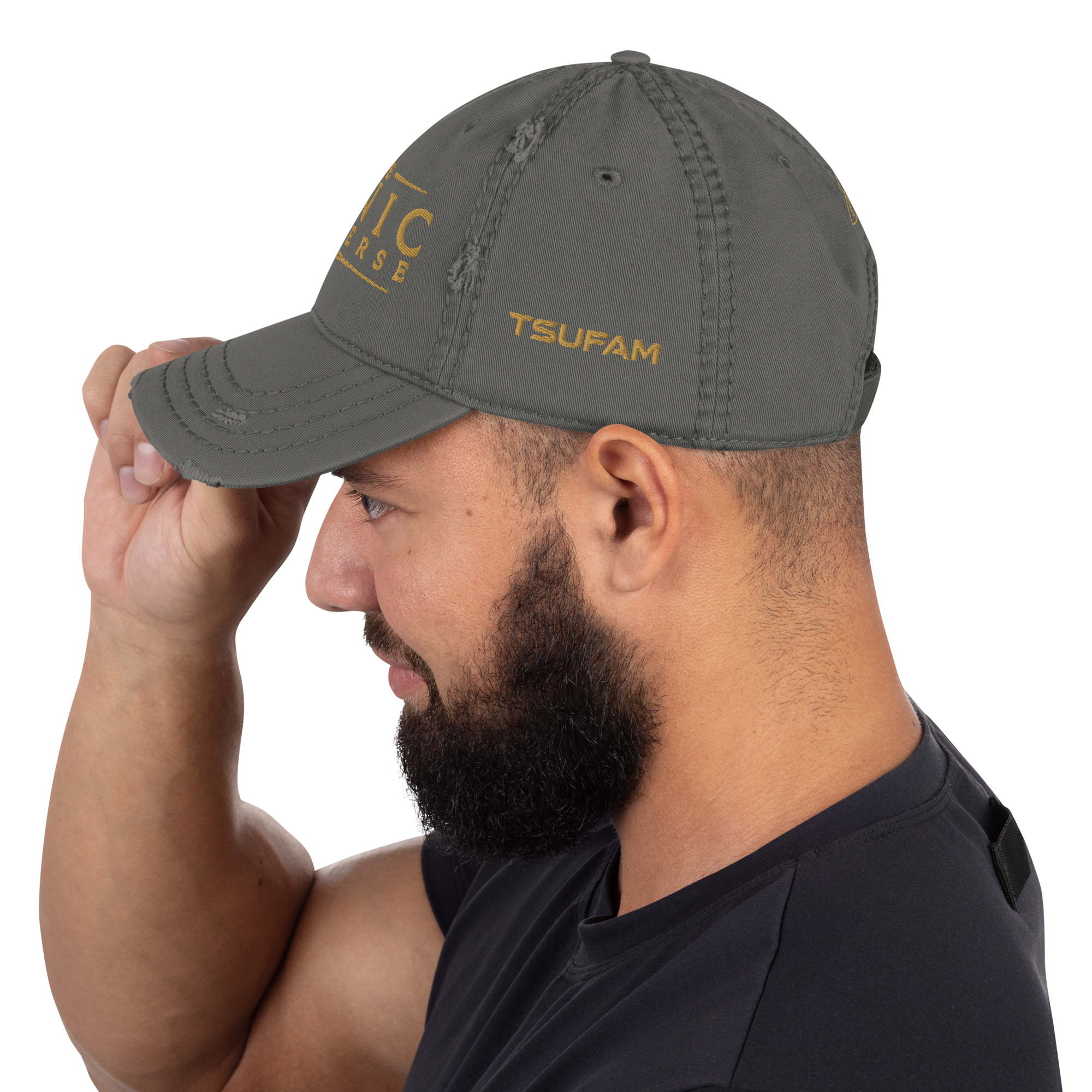 distressed-dad-hat-charcoal-grey-left-side-6a38ce105f295.png