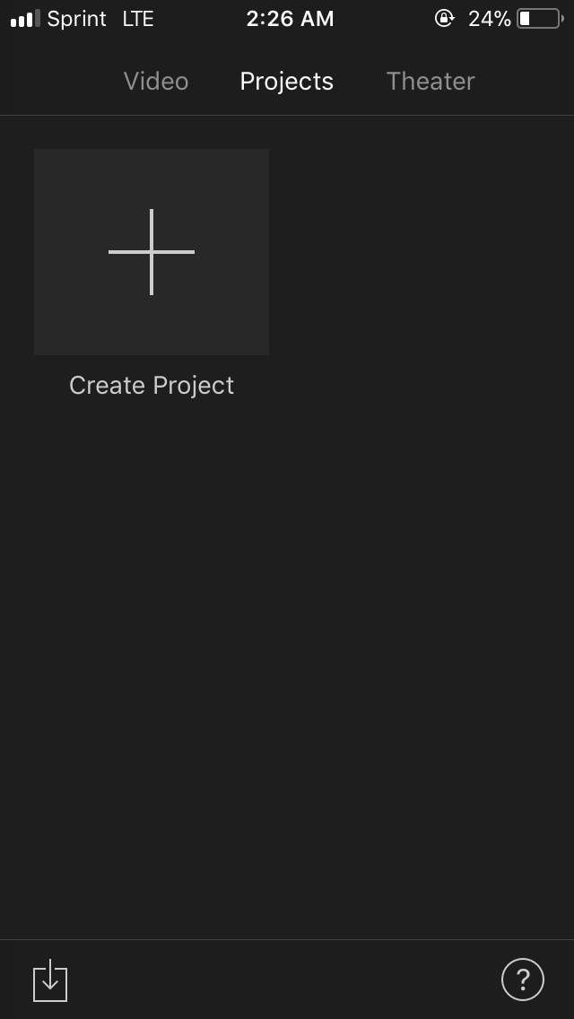 a. &nbsp;Open up iMovie app and select “Create Project”