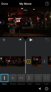 g. &nbsp;You can smooth out the transitions between scenes using the | icon in the yellow box to select a transition from the options below your timeline. &nbsp;Complete your video by selecting “Done” in the upper left hand corner