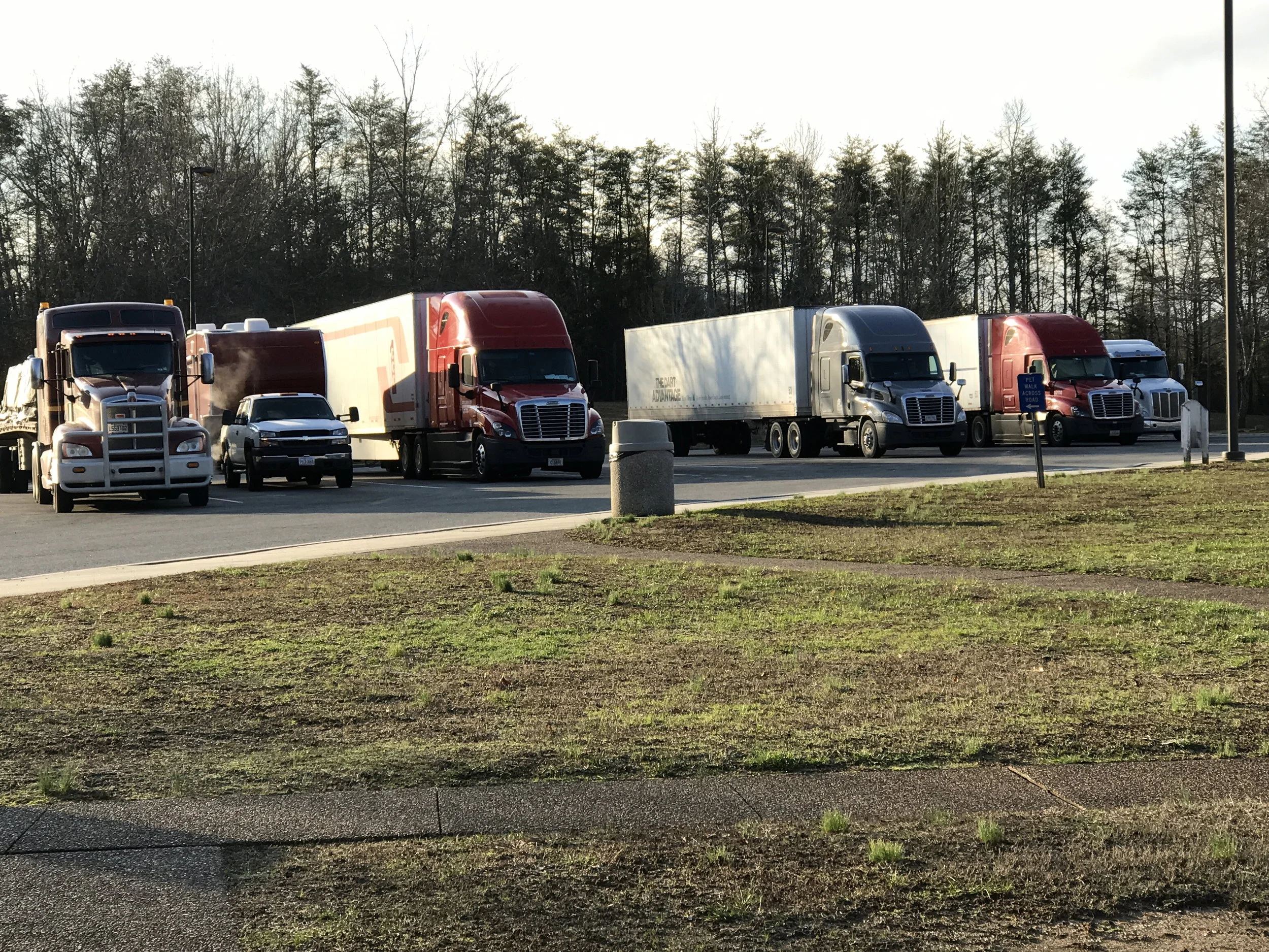 The big ol truck is looking small next to the real trucks. We had our fair share of free Walmart and truck stops to overnight in while heading to the south west. 