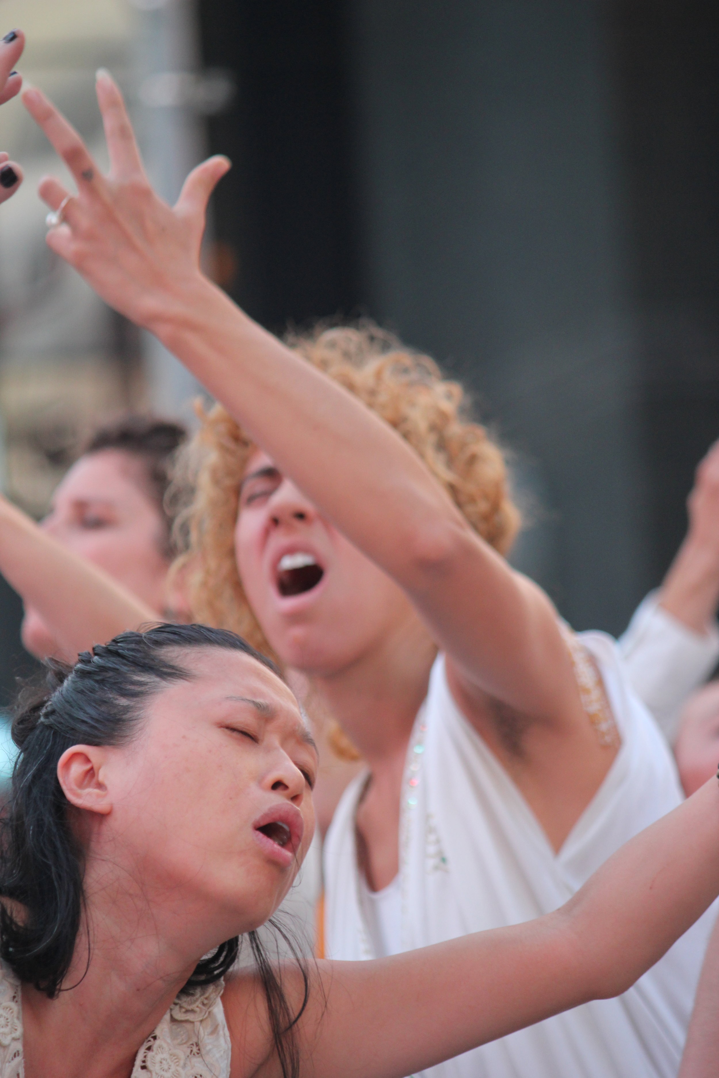 9/11 performance in Times Square - photo by Chris Carlone - Vangeline Theater and New York Butoh Institute