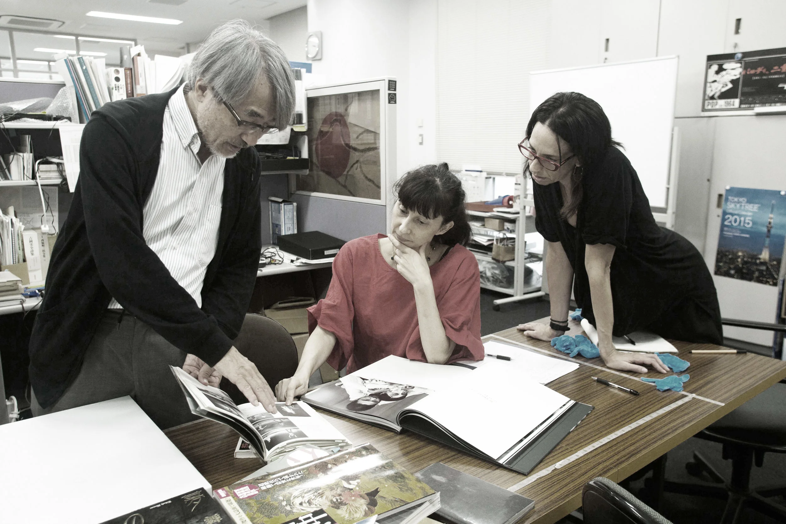 Mr. Morishita, Vangeline, Azumi Oe and Shoshana Green at the Tastumi Hijikata Archives, August 10th, 2017.Photo Azumi Oe.