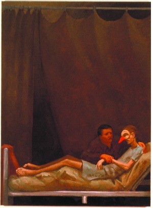 Image 5: Patrick Webb – Lamentation of Punchinello / By Punchinello’s Bed , 1992. Oil on linen. Leslie-Lohman Museum of Gay and Lesbian Art, New York.