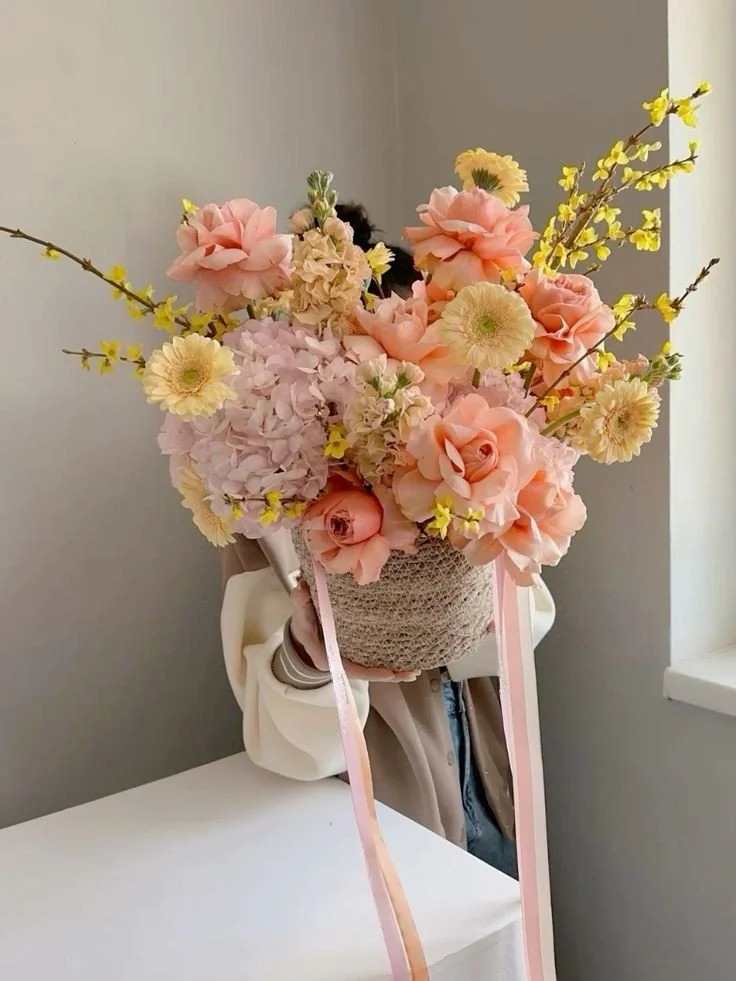 Heavenly Blooms Basket Arrangement