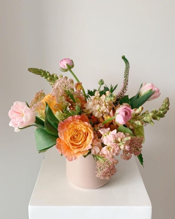 Blossom Delight Peach and Pink Floral Arrangement