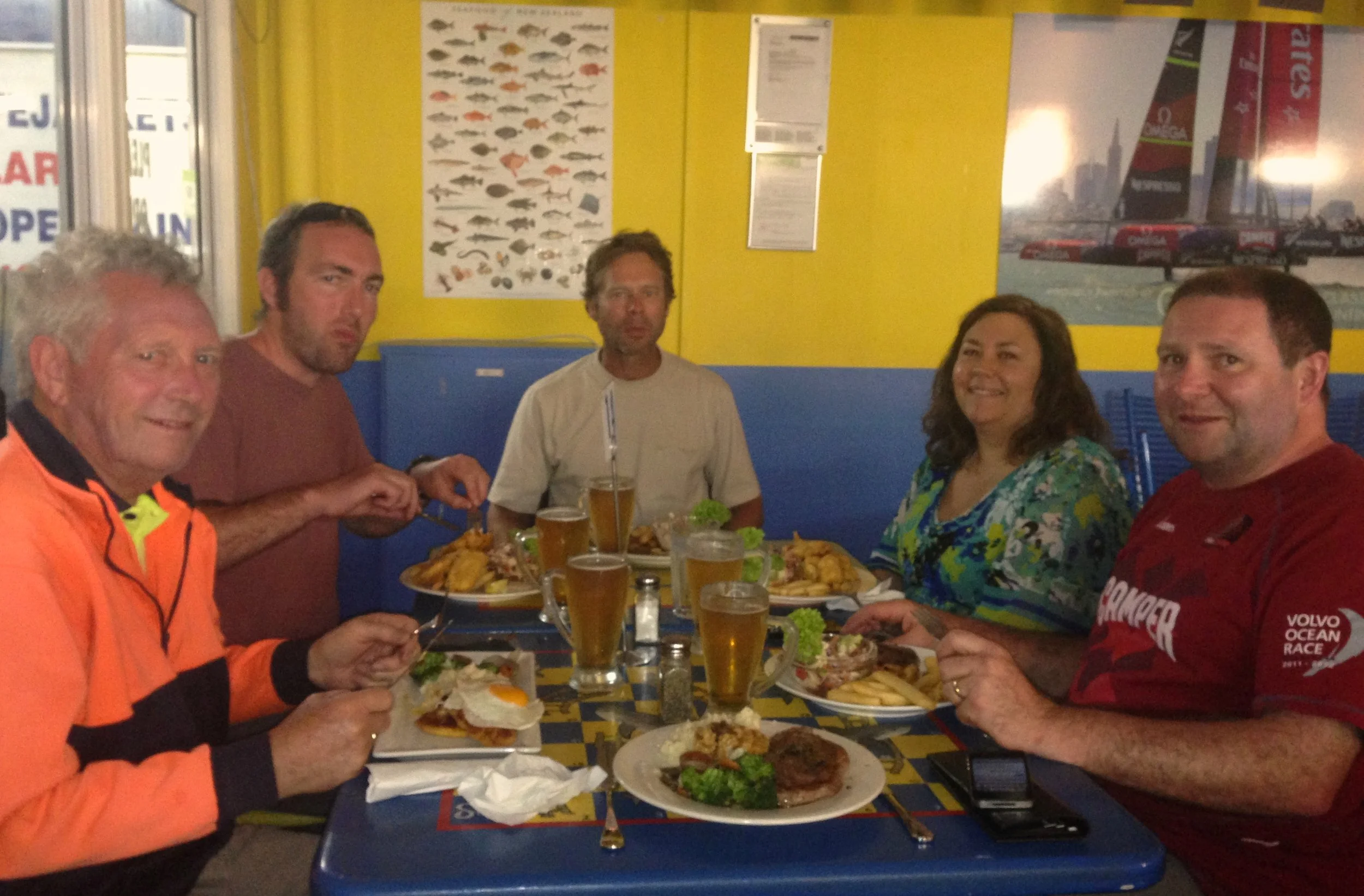 Dinner before crossing the tasman sea