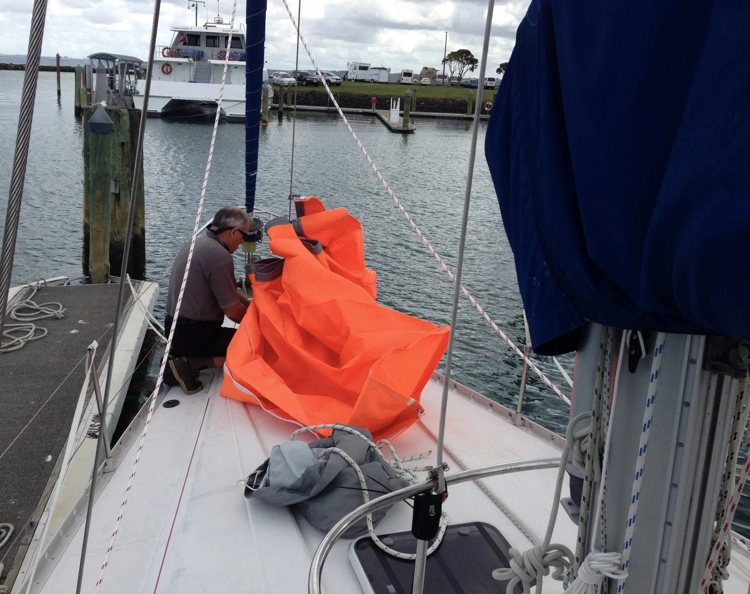 Storm jib test before crossing the Tasman Sea