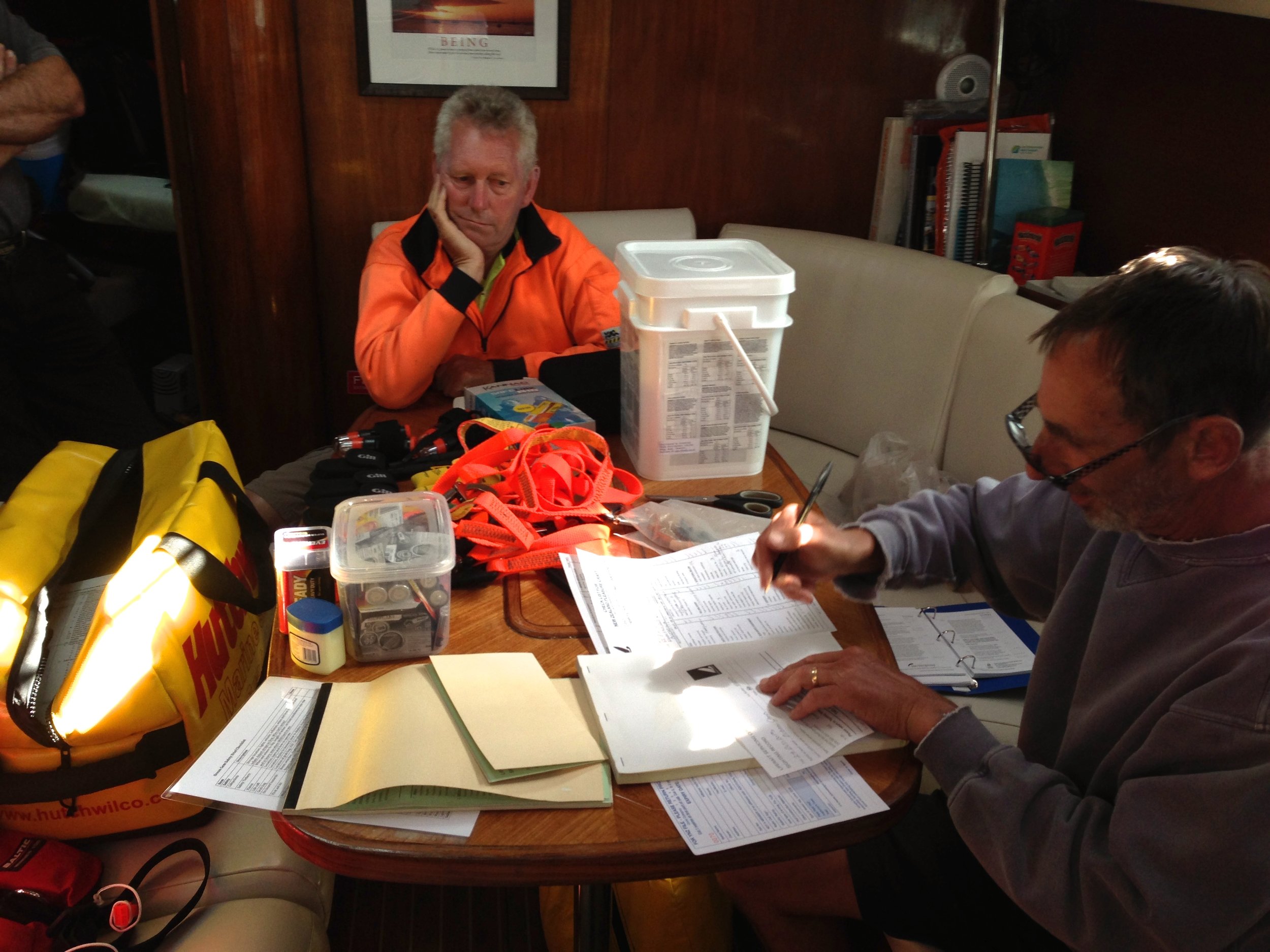 Safety inspection before crossing the Tasman Sea