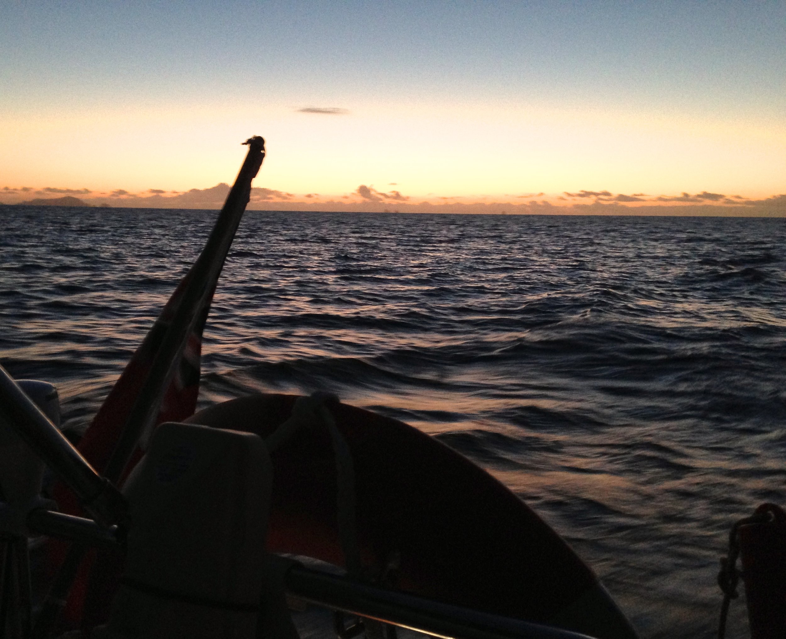 Sunrise sailing to Opua Bay of Islands