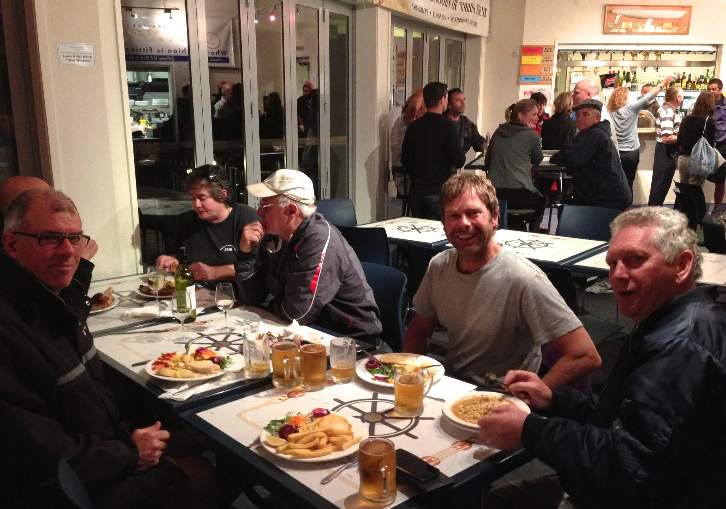 Crew dinner at Opua Cruising Club