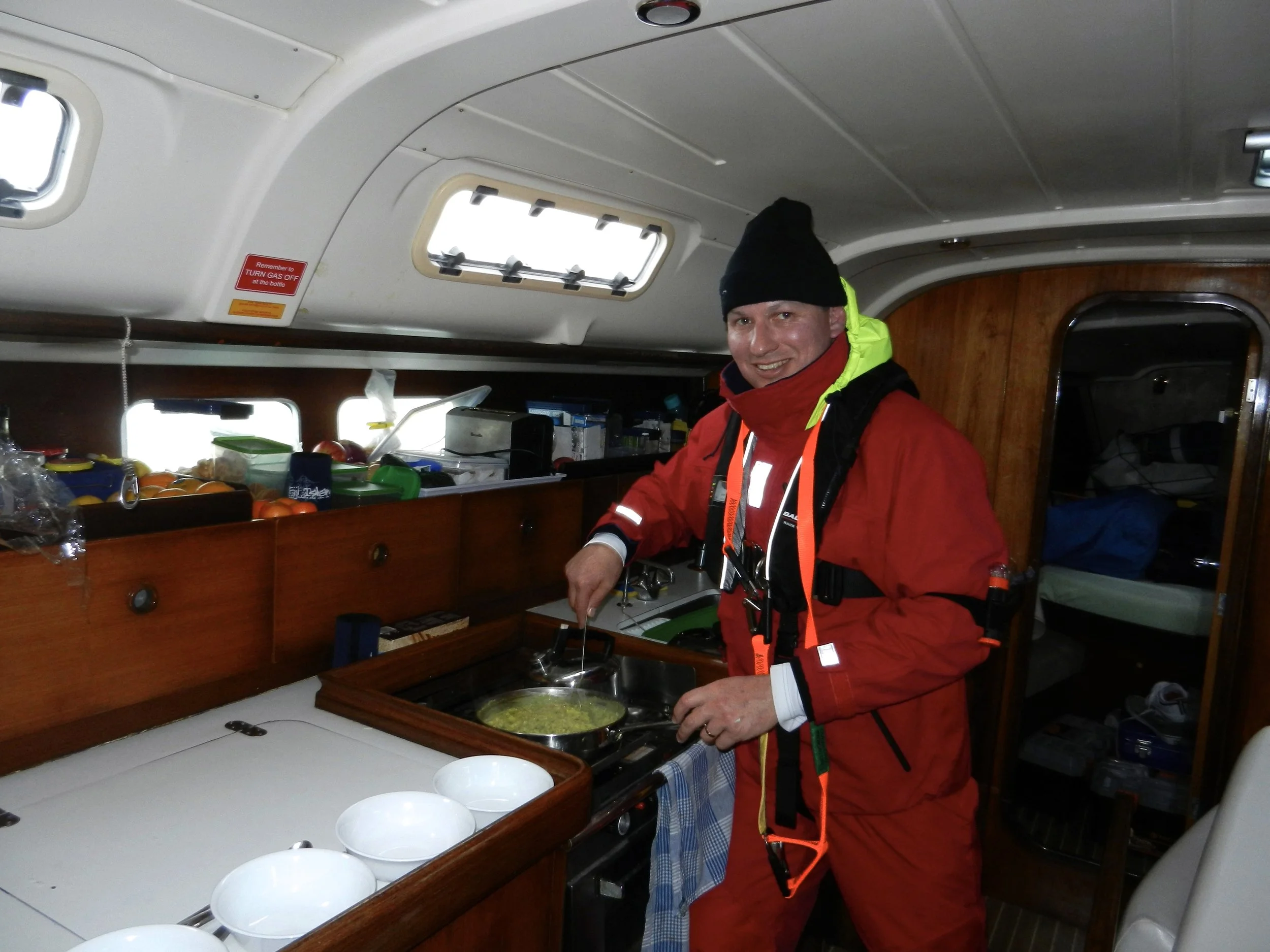 Meal prep while crossing the Tasman Sea