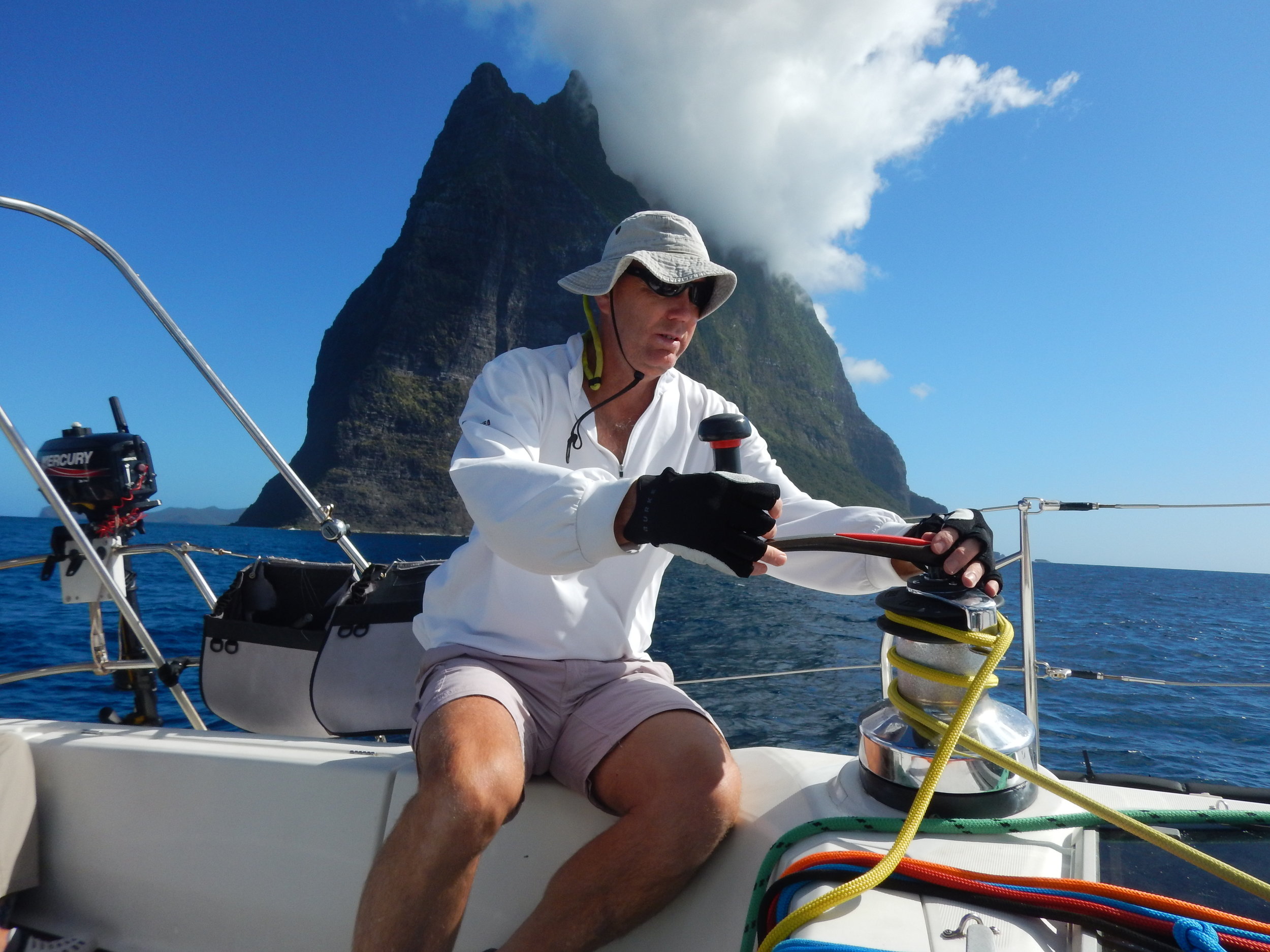 Sailing offshore around Balls Pyramid