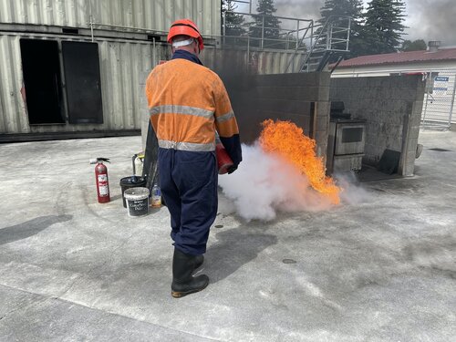 Fire fighting training using multiple types of fires
