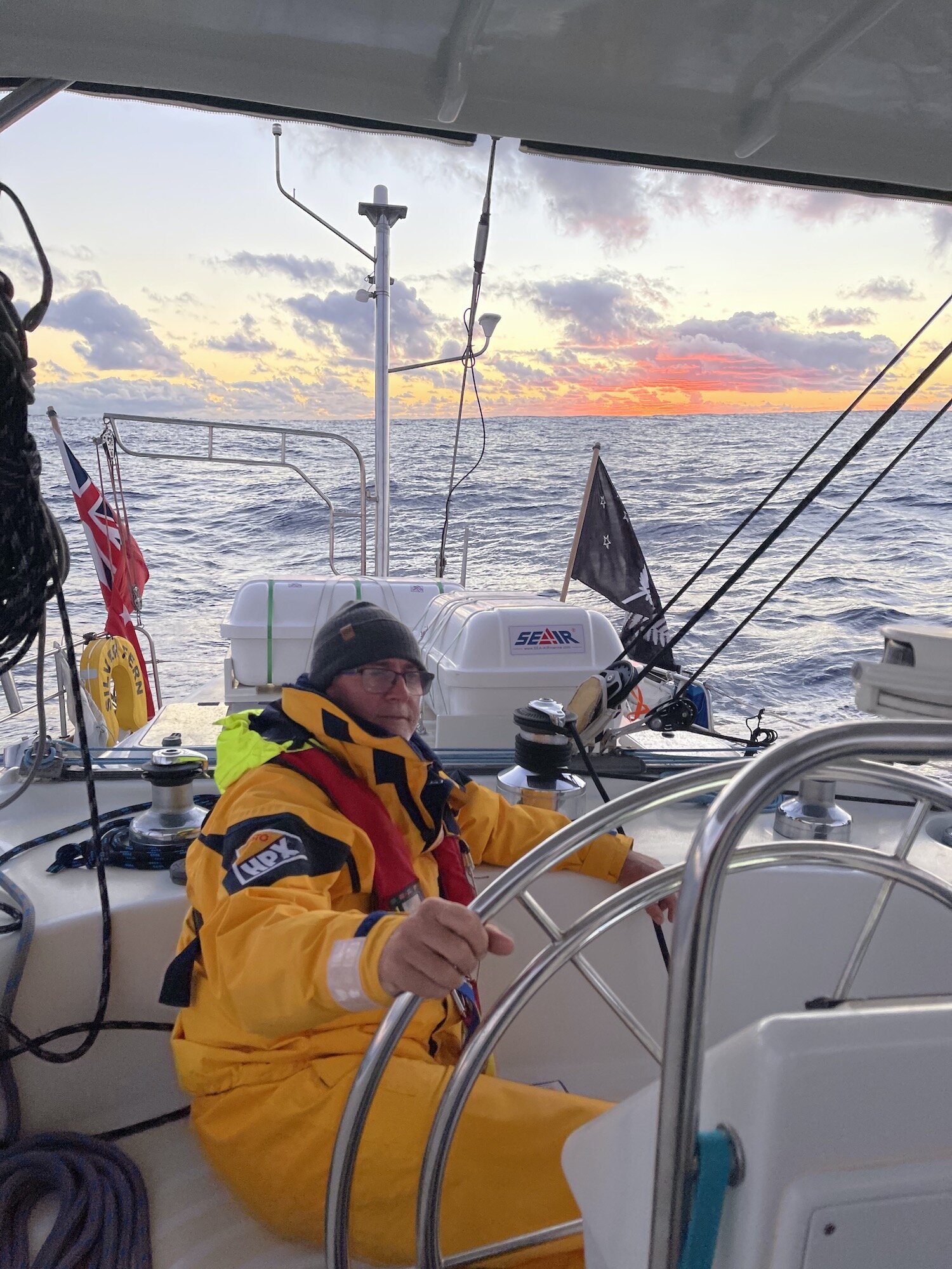 PFD and safety tether in use offshore