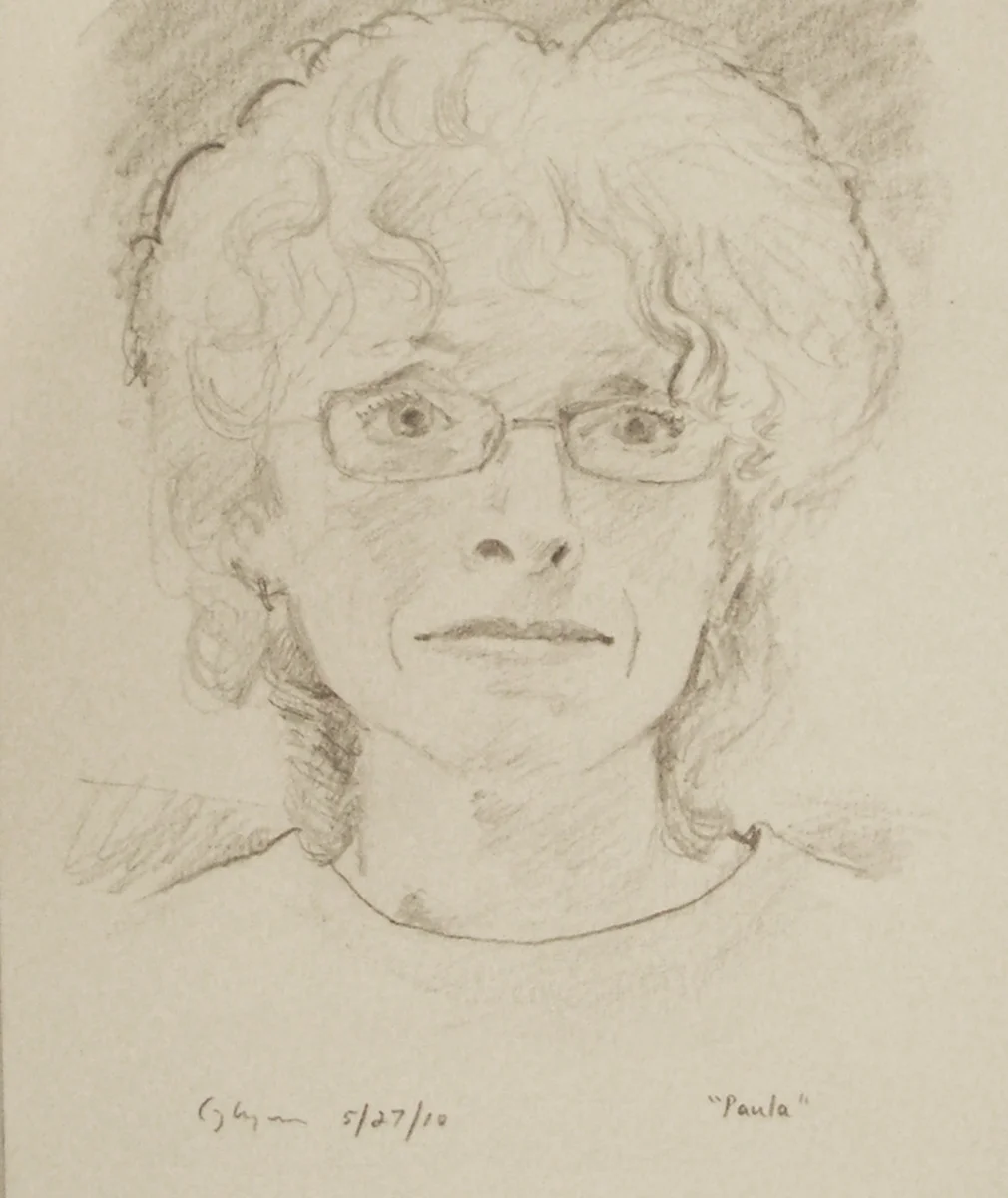 "The artist Paula Marckesano-Jones" 9" x 7" Pencil on paper, 2010