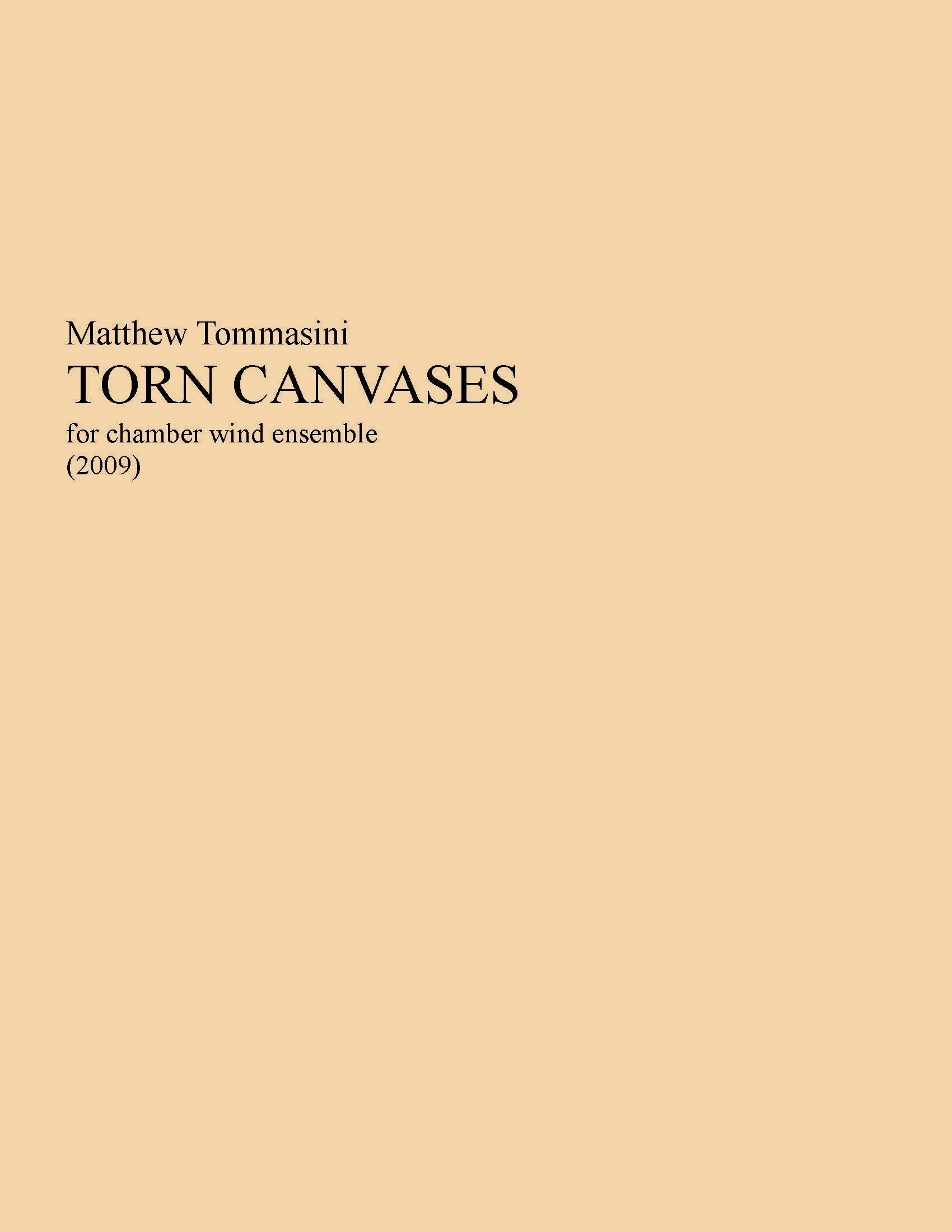 Torn Canvases (complete parts and score)