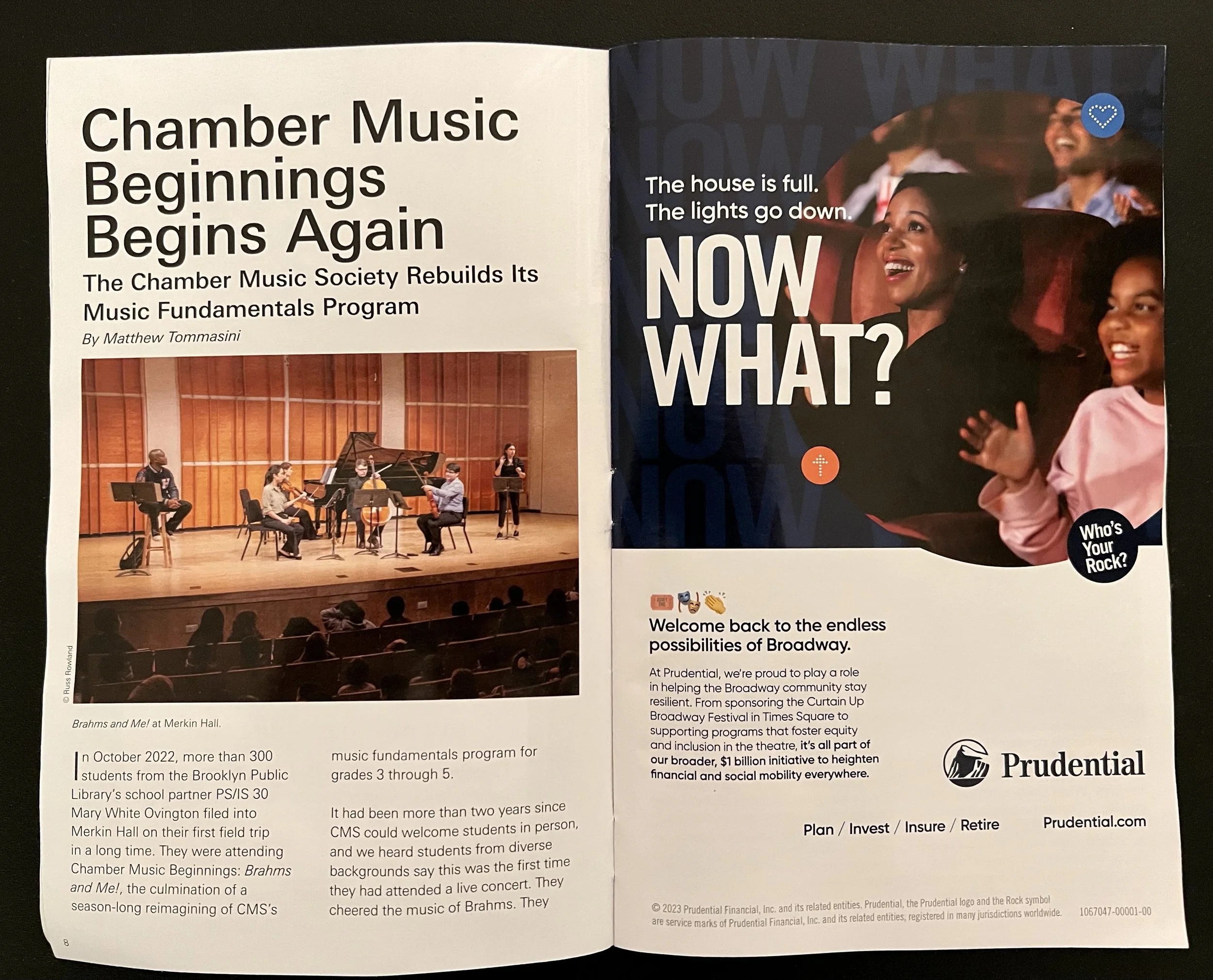 Chamber Music Beginnings Begins Again (Playbill, CMS)