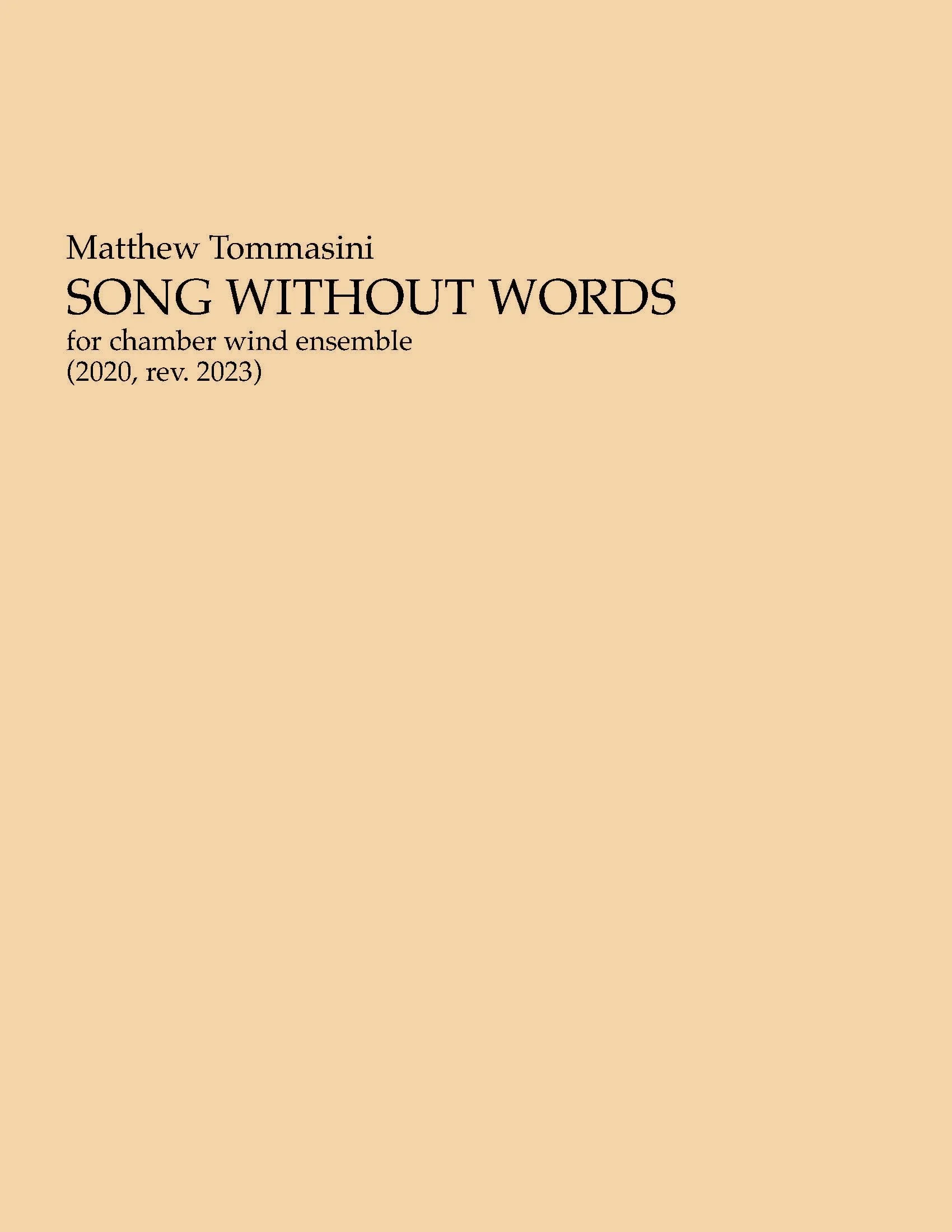 Song Without Words (for chamber wind ensemble) (complete parts and score)