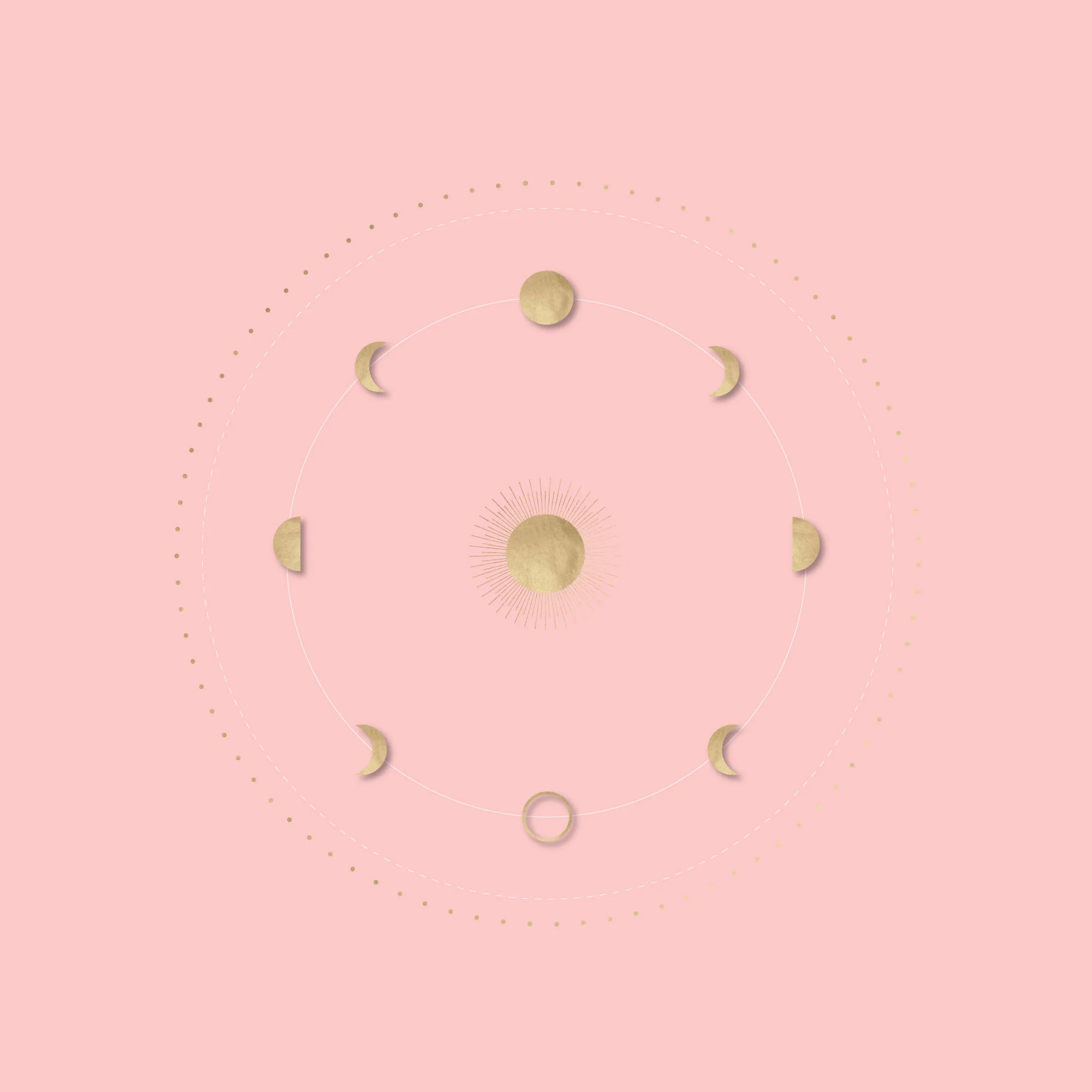Moon Phases with Gold Detail