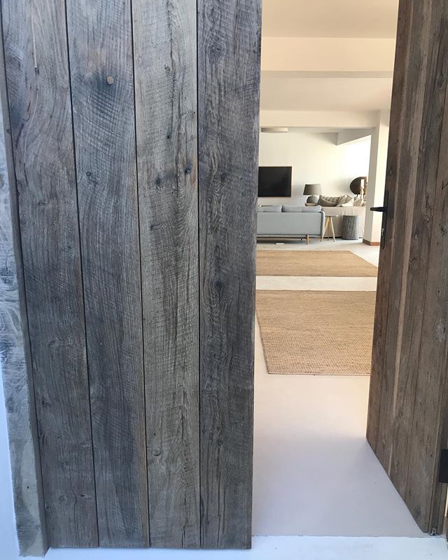 And another view of the new doors at the entrance to this Ibiza Villa. #wooddoor #rusticmeetsmodern #modernrustic
