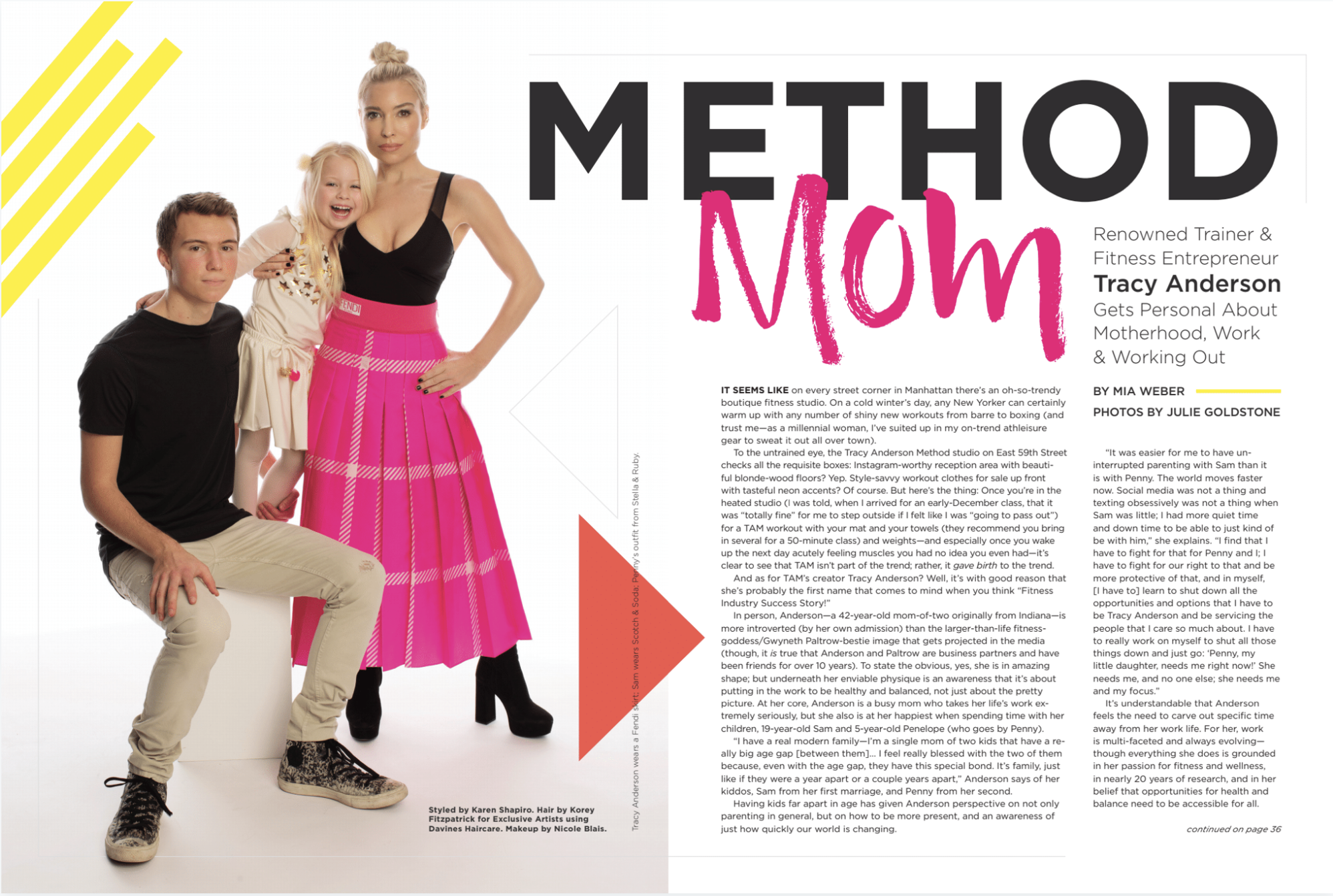 Tracy Anderson for New York Family Feature