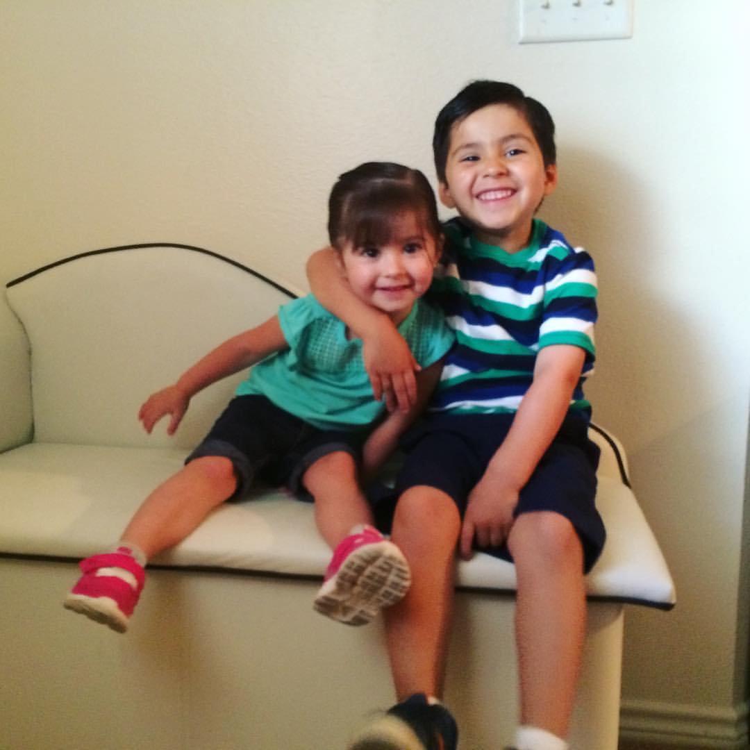 My kids on their first day of daycare.
